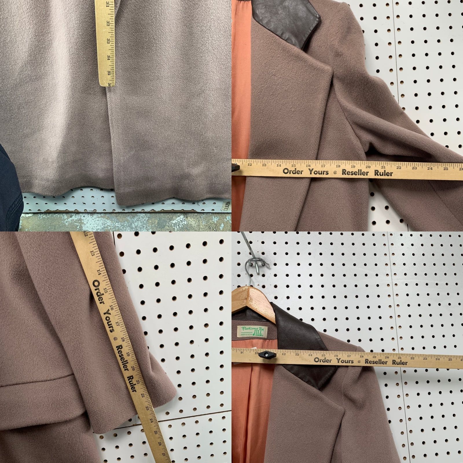 Vintage VINTAGE Fashion Of Jill Wool Coat Womens L Pink Leather Trim Overcoat Size L / US 10 / IT 46 - 9 Thumbnail