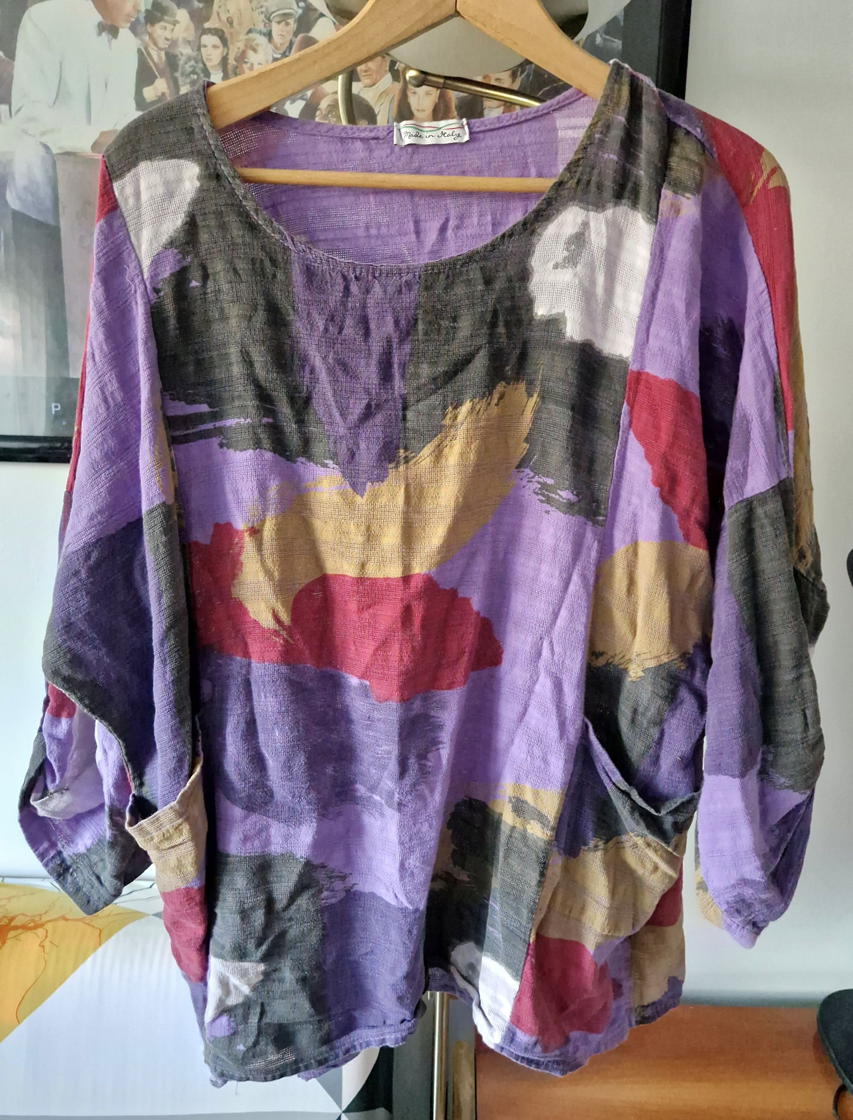 Vintage Vintage cotton retro Italy made blouse Size M / US 6-8 / IT 42-44 - 1 Thumbnail