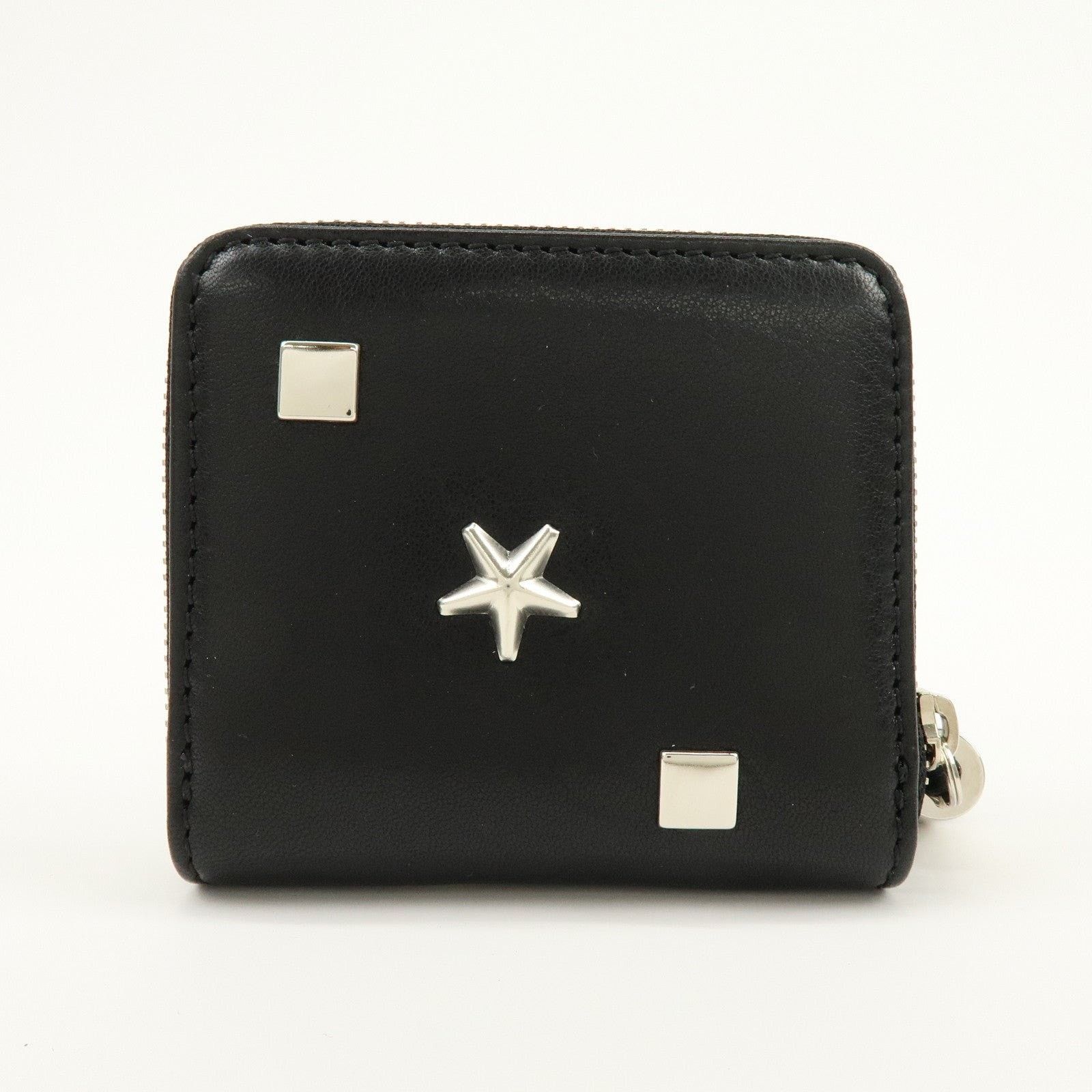 Jimmy Choo Jimmy Choo Penny Star Studs Leather Coin Purse Black Size ONE SIZE - 2 Thumbnail