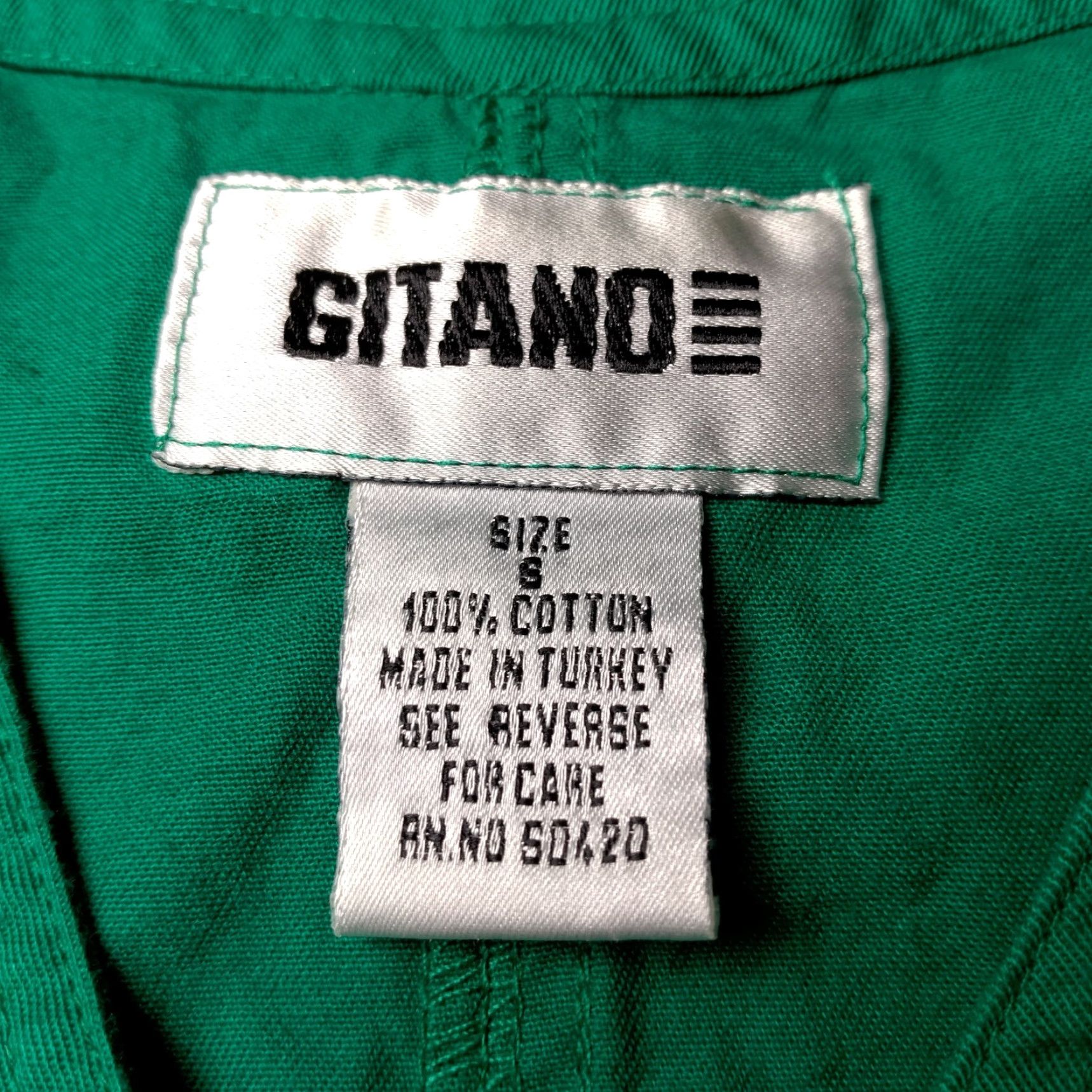 Vintage VINTAGE Gitano Shirt Female Small Green Twill Button-Up V-Neck 90s Classic Womens Size S / US 4 / IT 40 - 6 Thumbnail