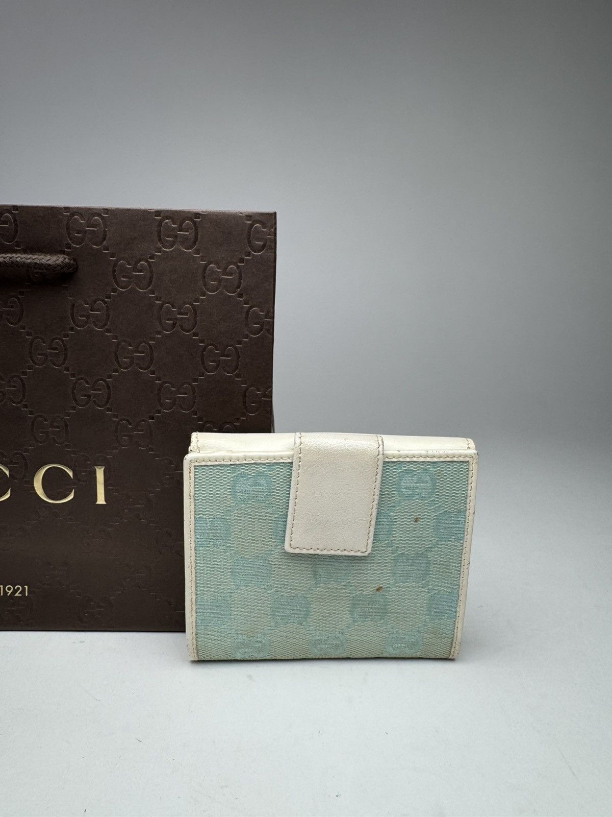 Gucci Vintage Gucci Monogram Wallet Blue/white Size ONE SIZE - 3 Thumbnail
