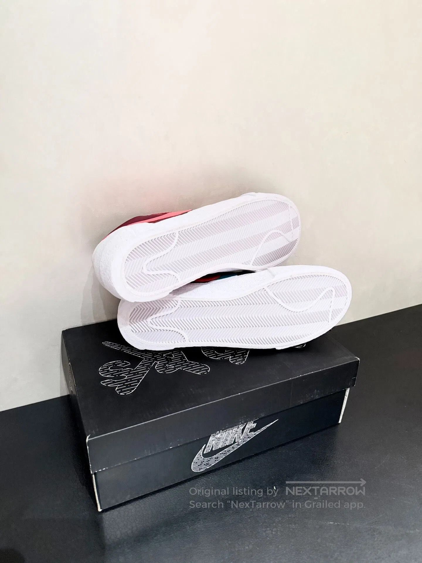 Kaws Kaws x Nike Blazer Red Deconstructed Low Sneakers. Size US 10 / EU 43 - 3 Thumbnail