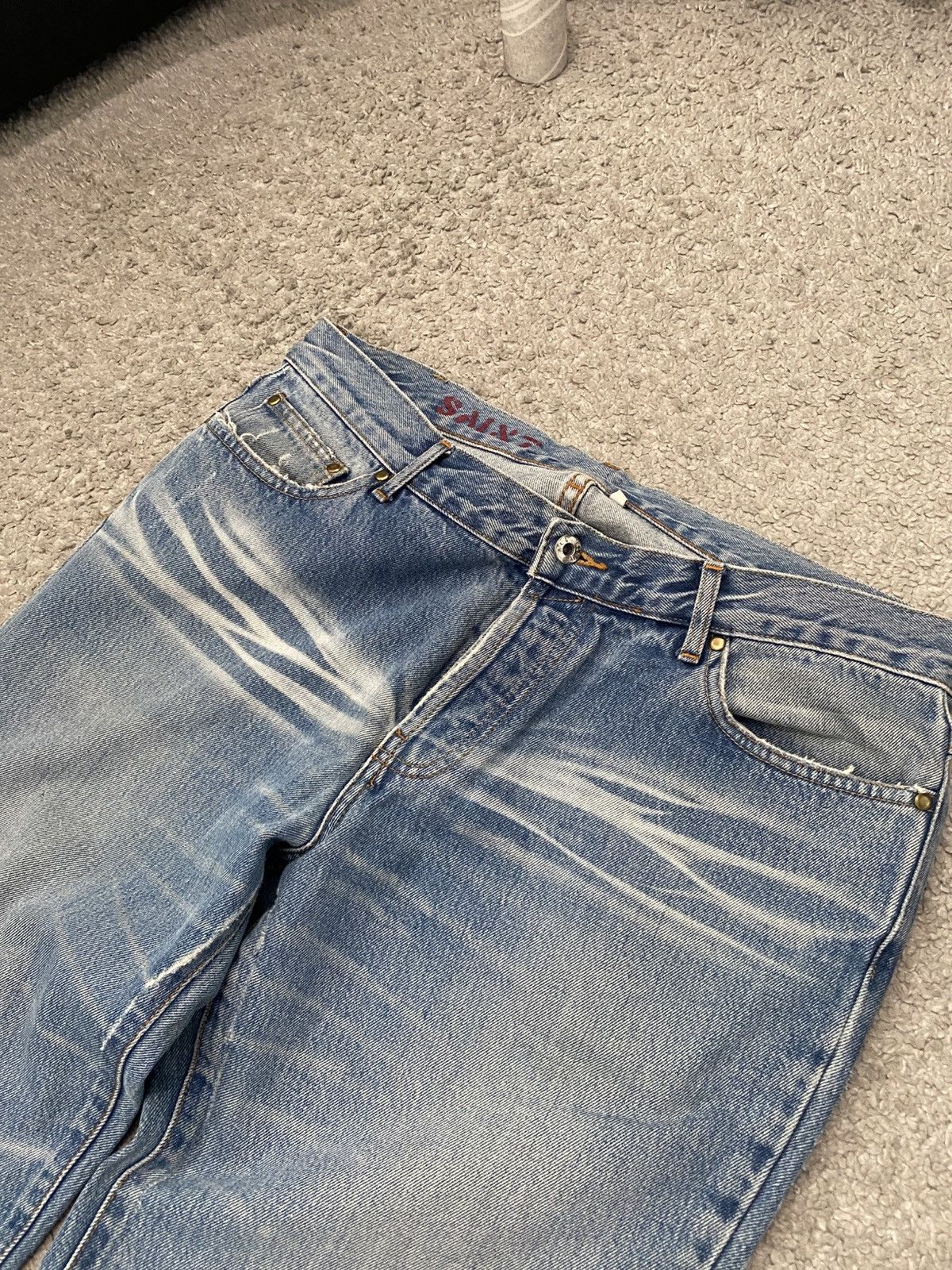 Allsaints × Vintage AllSaints Denim Jeans 36/32 opium Jesus pants flared y2k Size US 36 / EU 52 - 5 Thumbnail