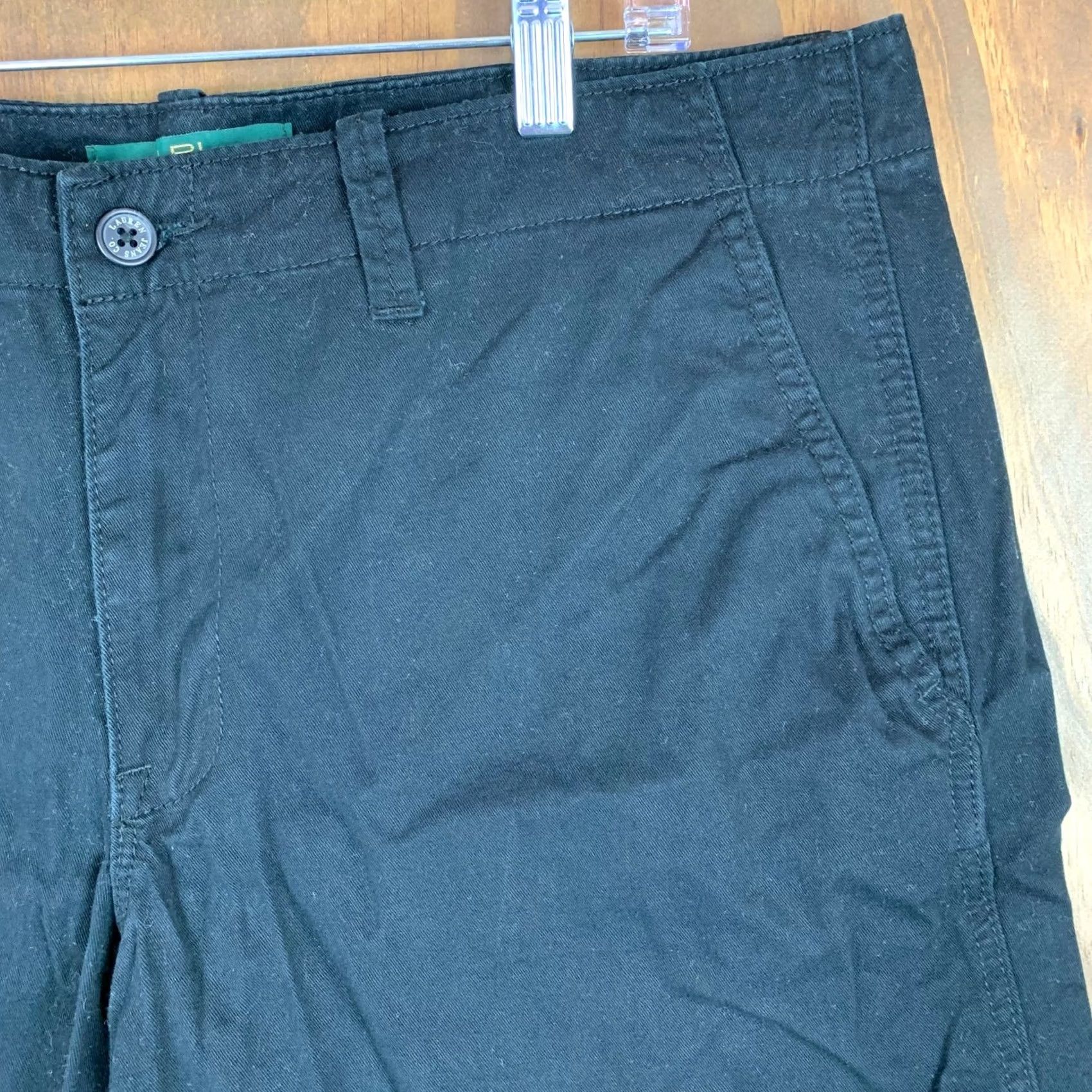 Ralph Lauren Ralph Lauren Womens Bermuda Shorts Black Flat Front 100% Cotton 14 Bermuda Chino Shorts Women Black 14 Mens? Size 25" / US 0 / IT 36 - 3 Thumbnail