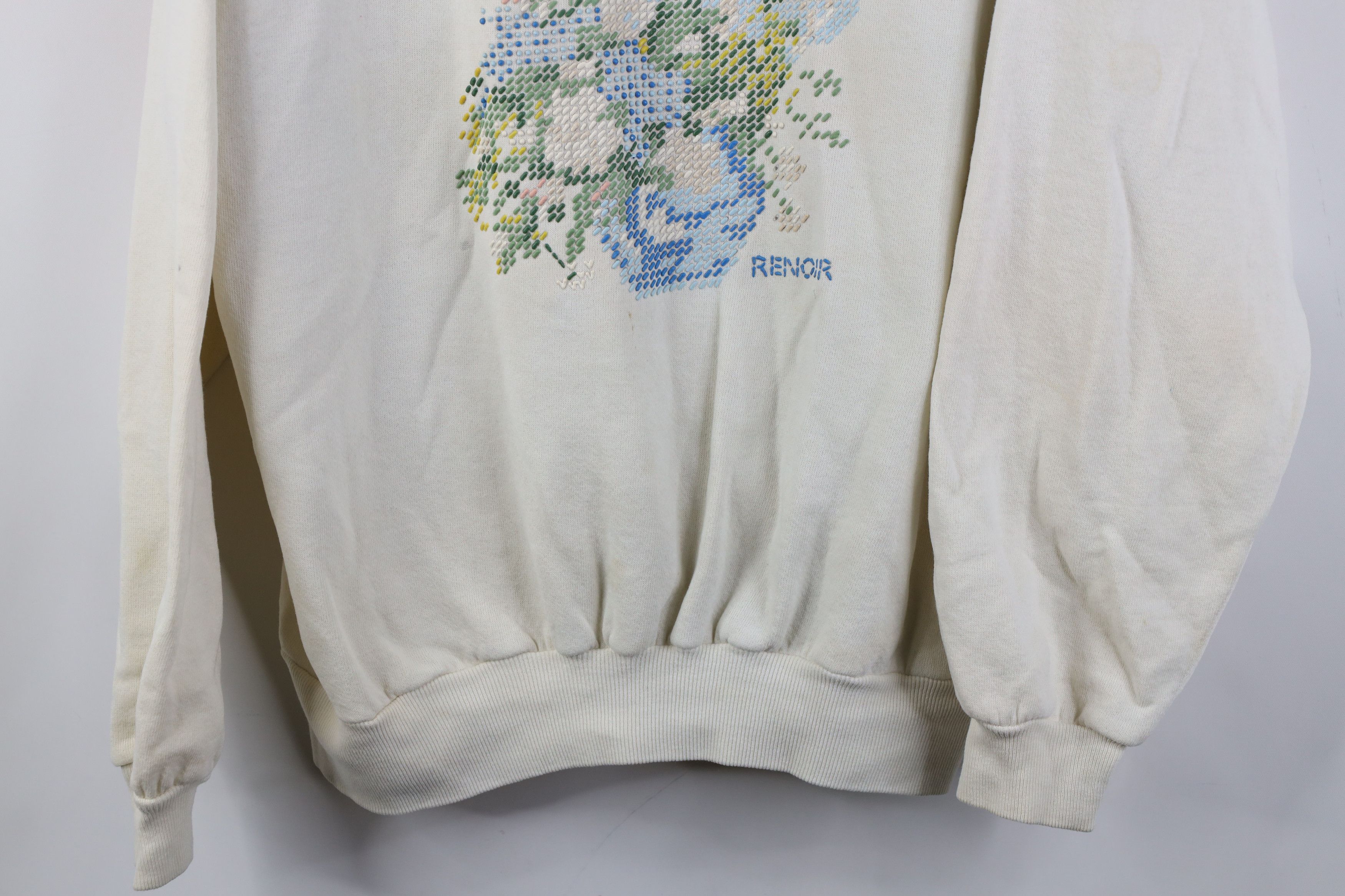 Vintage Vintage 90s Streetwear Paint Renoir Flower Sweatshirt USA Size XL / US 12-14 / IT 48-50 - 3 Thumbnail