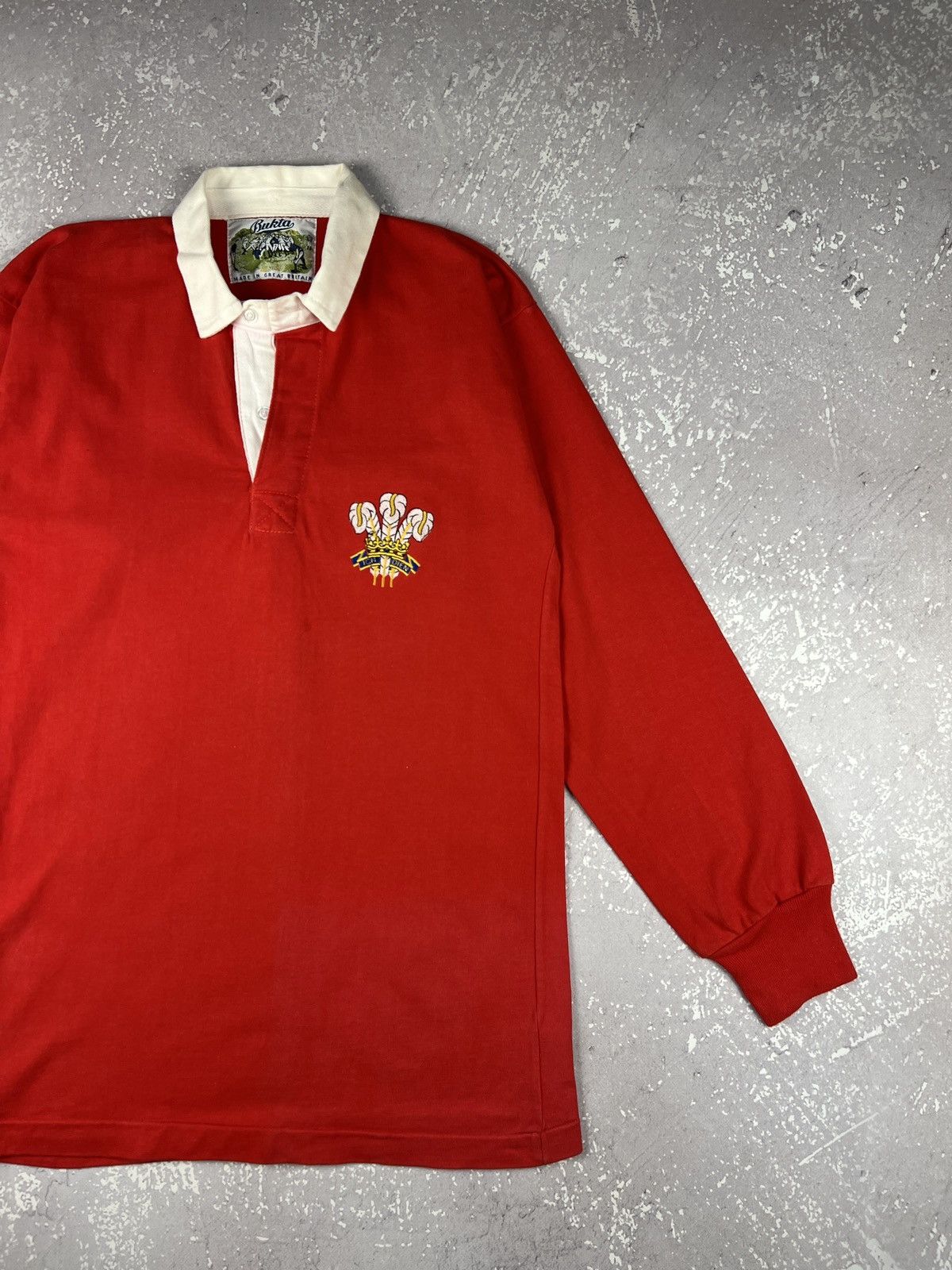 Cotton Traders 1983-89 80s RARE Vintage Wales Ich Dien Rugby Polo Jersey Size US S / EU 44-46 / 1 - 2 Thumbnail