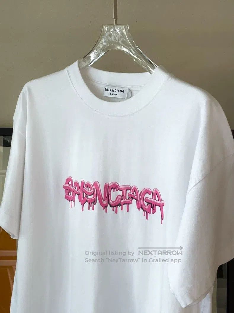 Balenciaga Balenciaga Jelly Dissolve Logo Printed White Short Sleeve Size US M / EU 48-50 / 2 - 3 Thumbnail