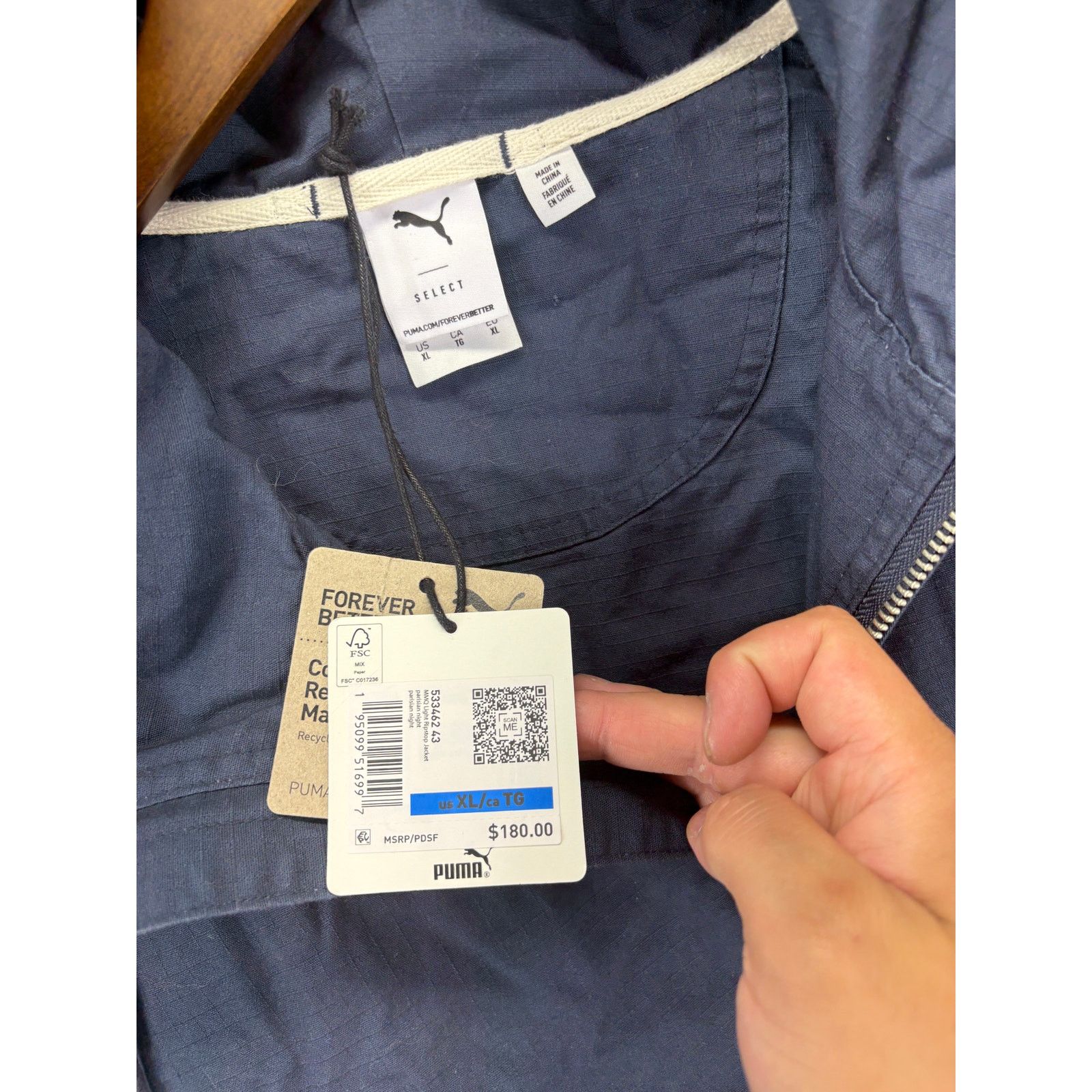 Puma Puma Lightweight Ripstop Drawstring Jacket Mens Extra Large Size US XL / EU 56 / 4 - 6 Thumbnail