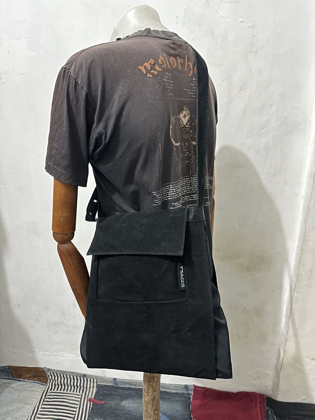Yohji Yamamoto Ysaccs by Yohji Yamamoto Suede & Nylon cross body bag Size ONE SIZE - 2 Thumbnail