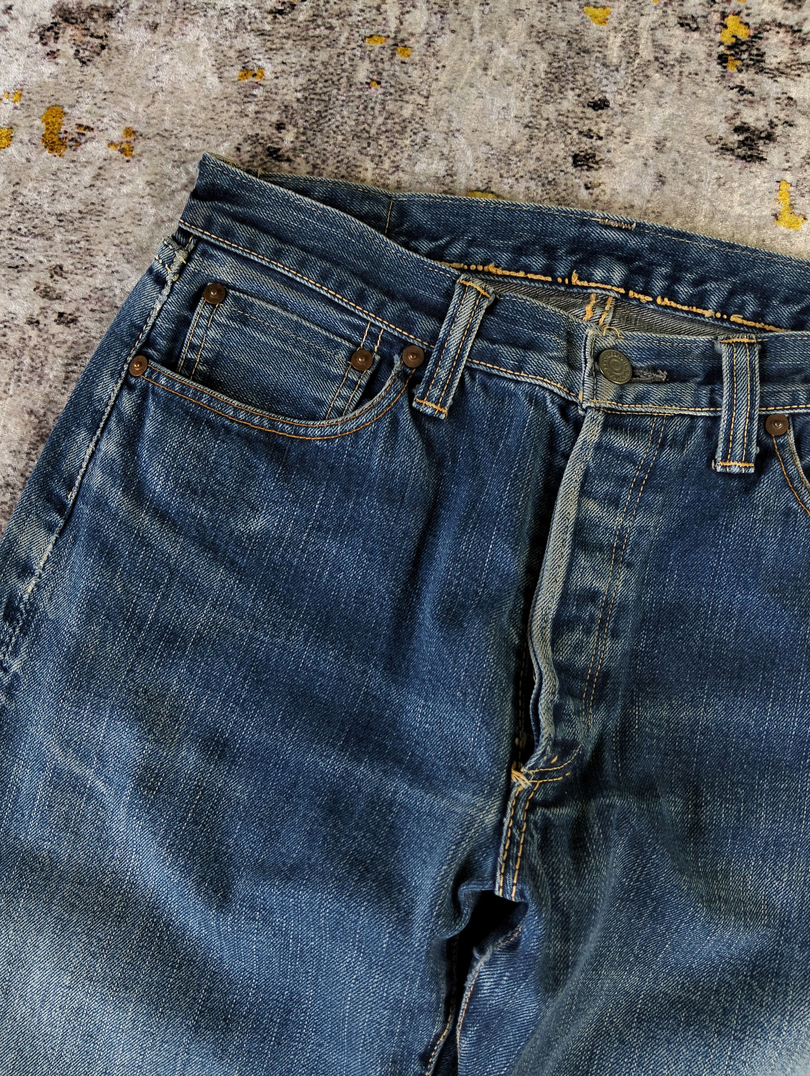 The Flat Head Vintage The Flat Head Button Fly Orange Line Selvedge Denim Size US 30 / EU 46 - 11 Thumbnail