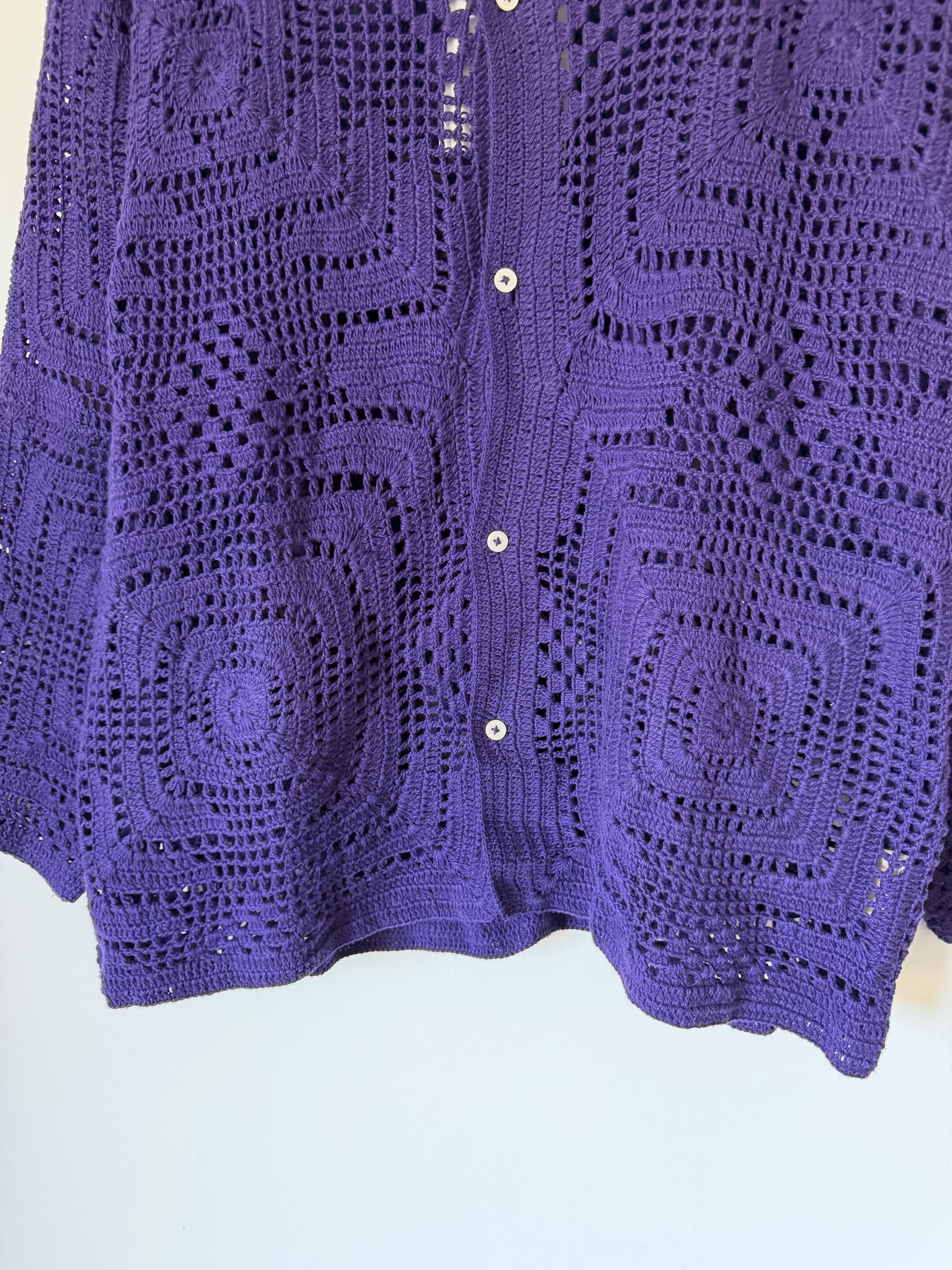 Bode Bode Crochet Overshirt in Purple Size US XXL / EU 58 / 5 - 3 Thumbnail