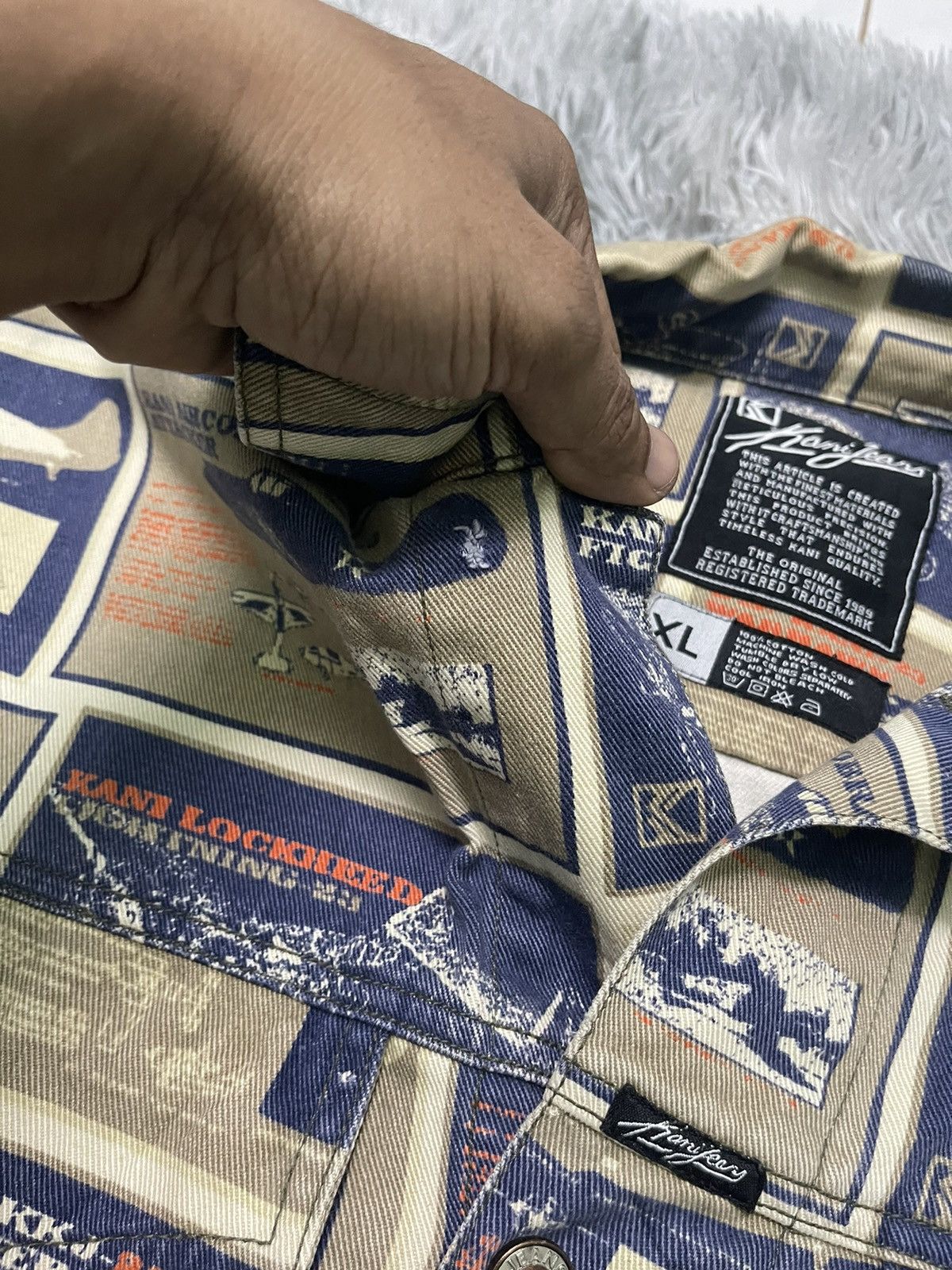 Karl Kani 90s KARL KANI DENIM JACKET FULLPRINT RARE DESIGN DISTRESSED Size US XL / EU 56 / 4 - 11 Thumbnail