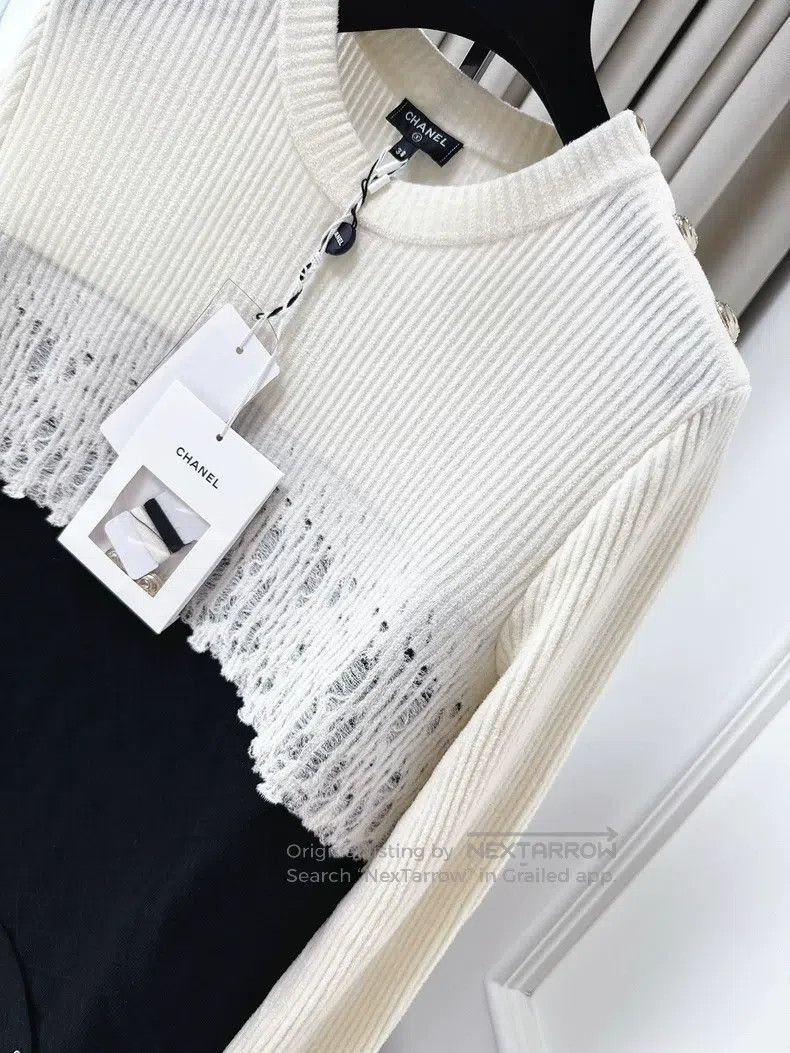 Chanel Chanel 20k equestrian series lace stitching black and whit Size XS / US 0-2 / IT 36-38 - 3 Thumbnail