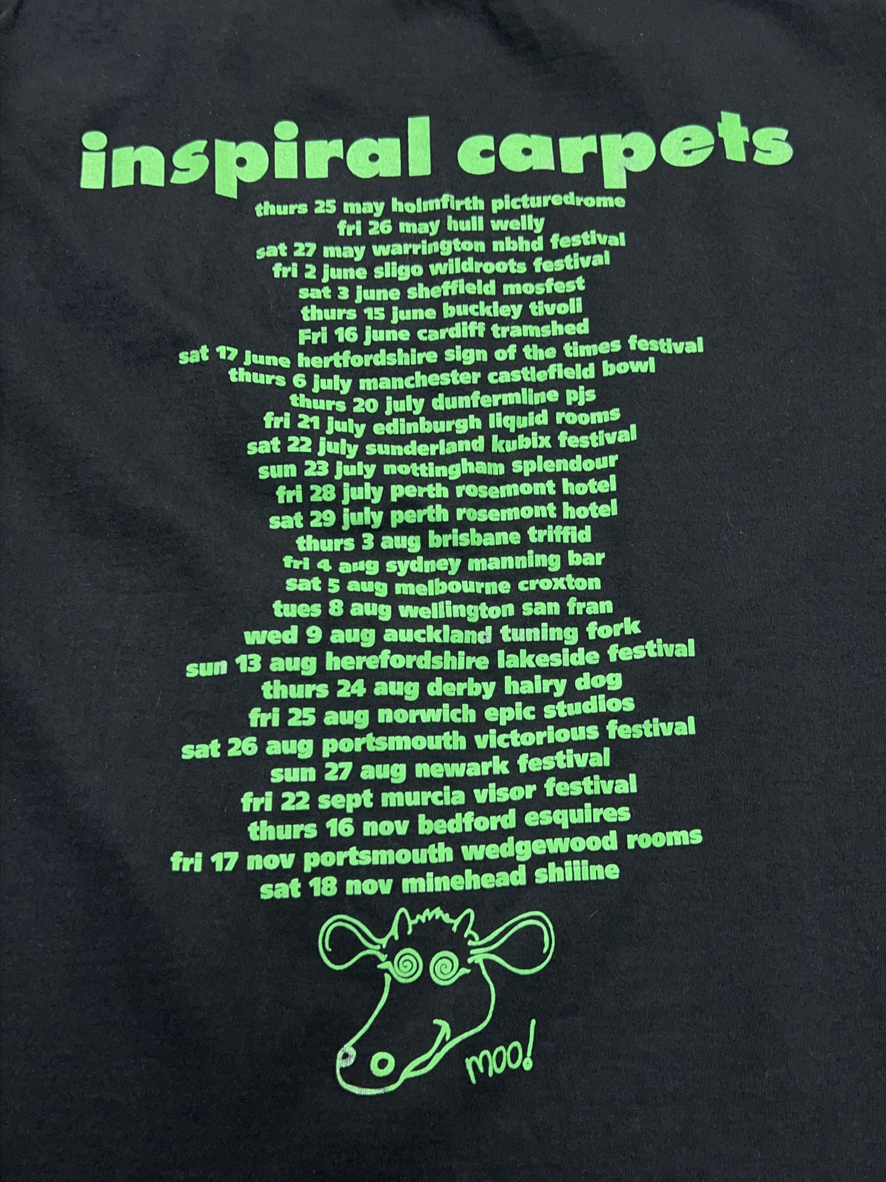 Vintage Inspiral Carpets 1990 Russell Cool As.. Moo Big Logo T Shirt Size US M / EU 48-50 / 2 - 10 Thumbnail