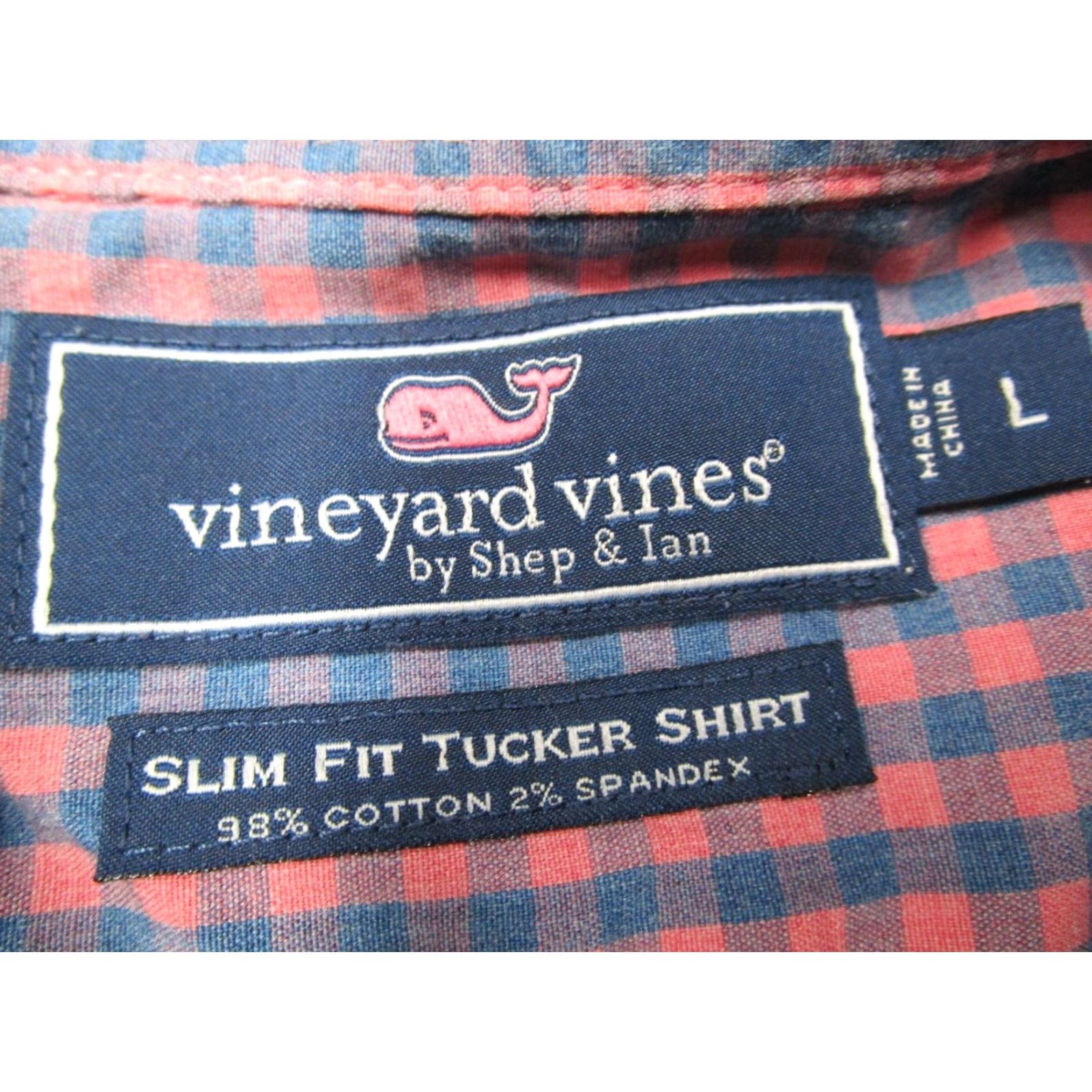 Vineyard Vines VINEYARD VINES Men's Slim Fit Pink Check Button-Up Shirt Large Casual Business 2010s Whale Logo Size US L / EU 52-54 / 3 - 3 Thumbnail