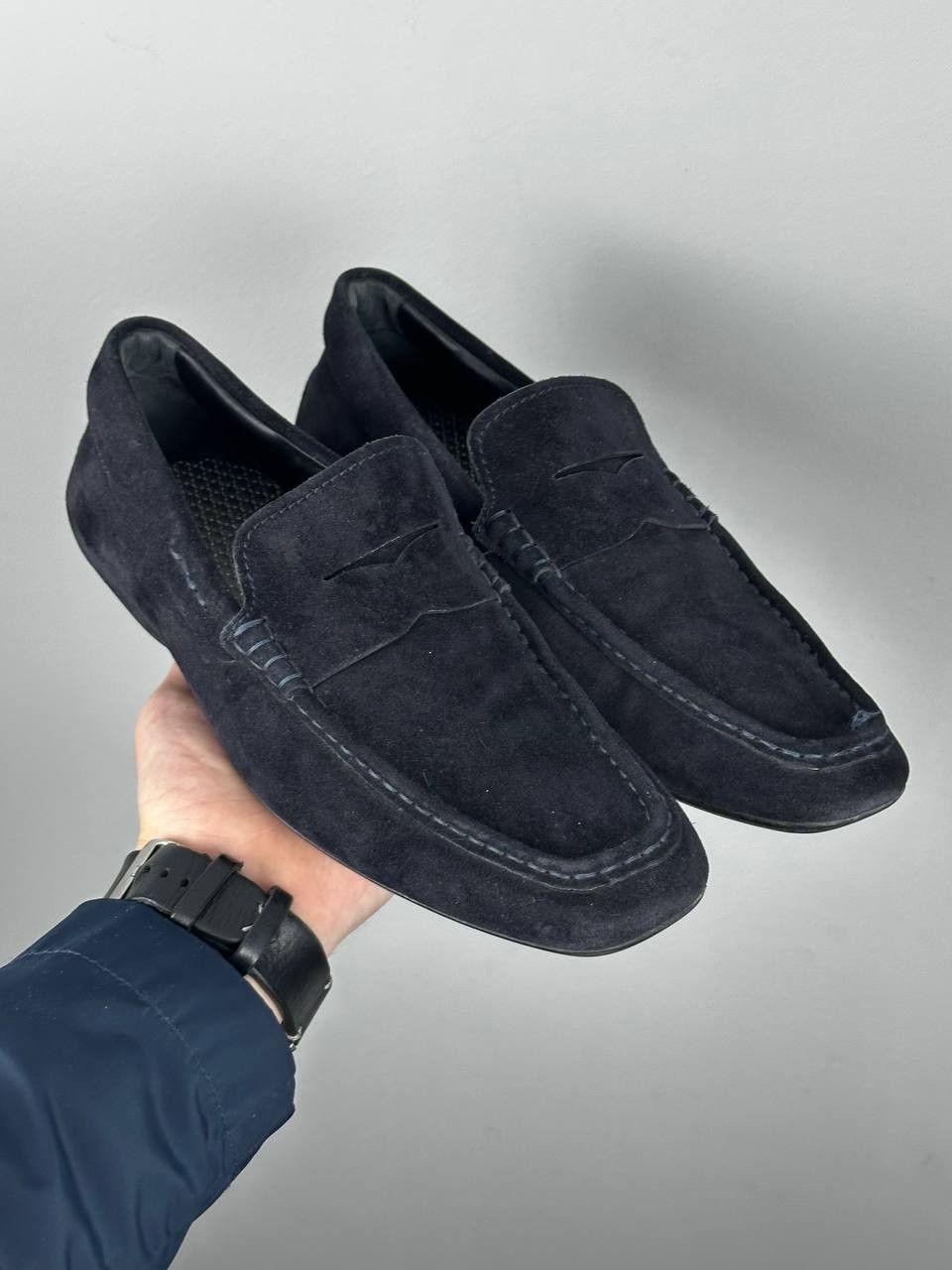 Tod's Tods Luxury Navy Suede Iconic Moccasin Loafers Size US 7 / EU 40 - 1 Thumbnail
