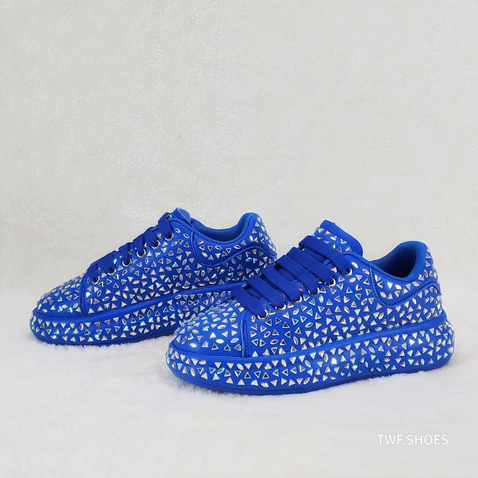 Other Geo Dazzle Cush Iridescent Stone Blue Platform Sneakers Tenn Size US 6 / IT 36 - 1 Thumbnail