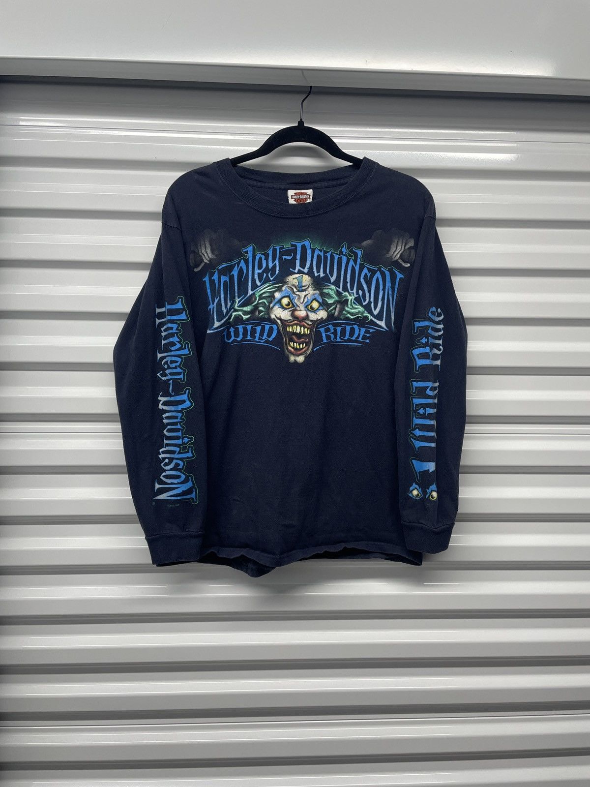 Harley Davidson Rare Vintage 00s Harley Davidson Clown Long Sleeve Size US M / EU 48-50 / 2 - 2 Thumbnail