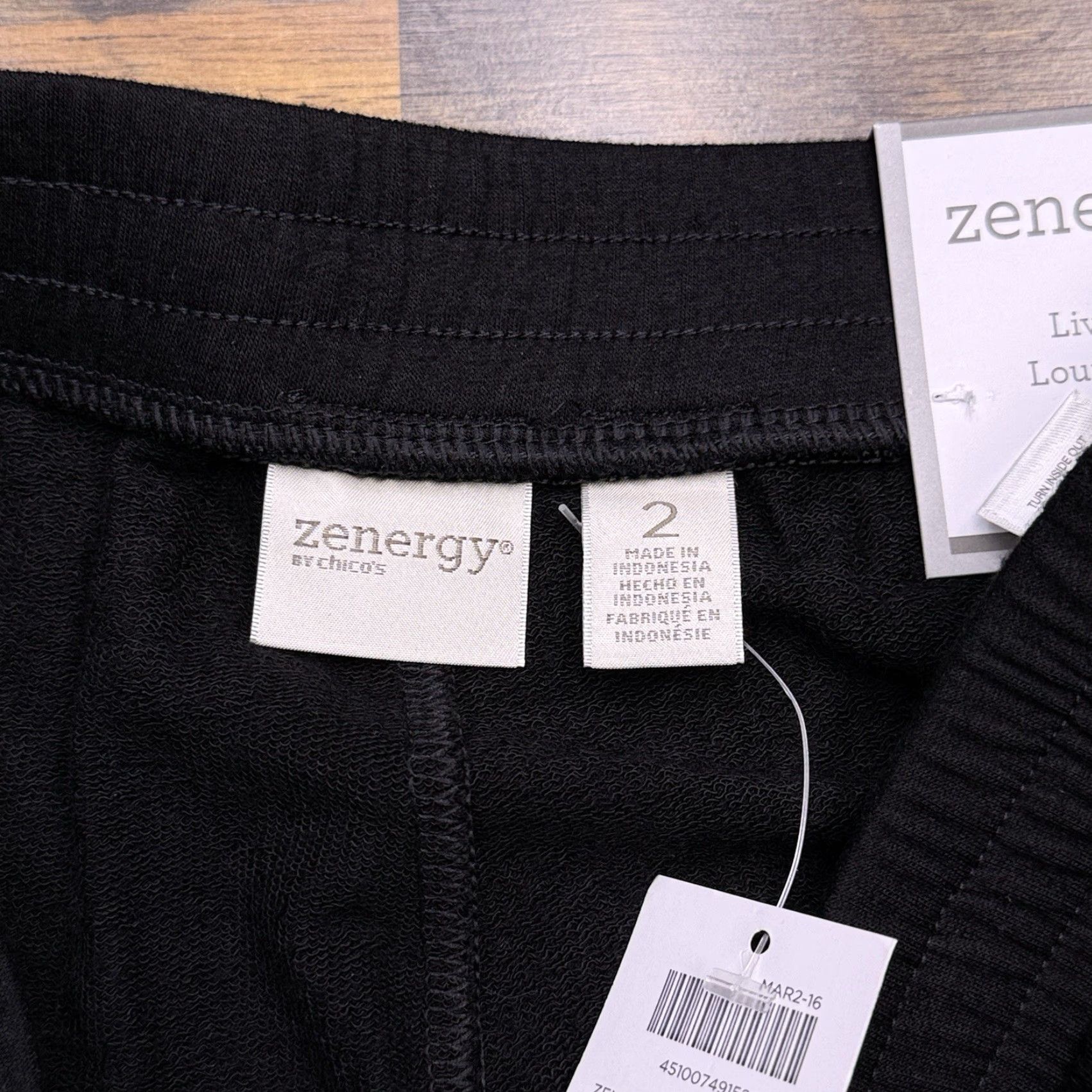 Vintage Zenergy Black Womens Pants Ankle Stretch Zip Pocket High Rise 2 Relaxed Straight City Size 26" / US 2 / IT 38 - 5 Thumbnail