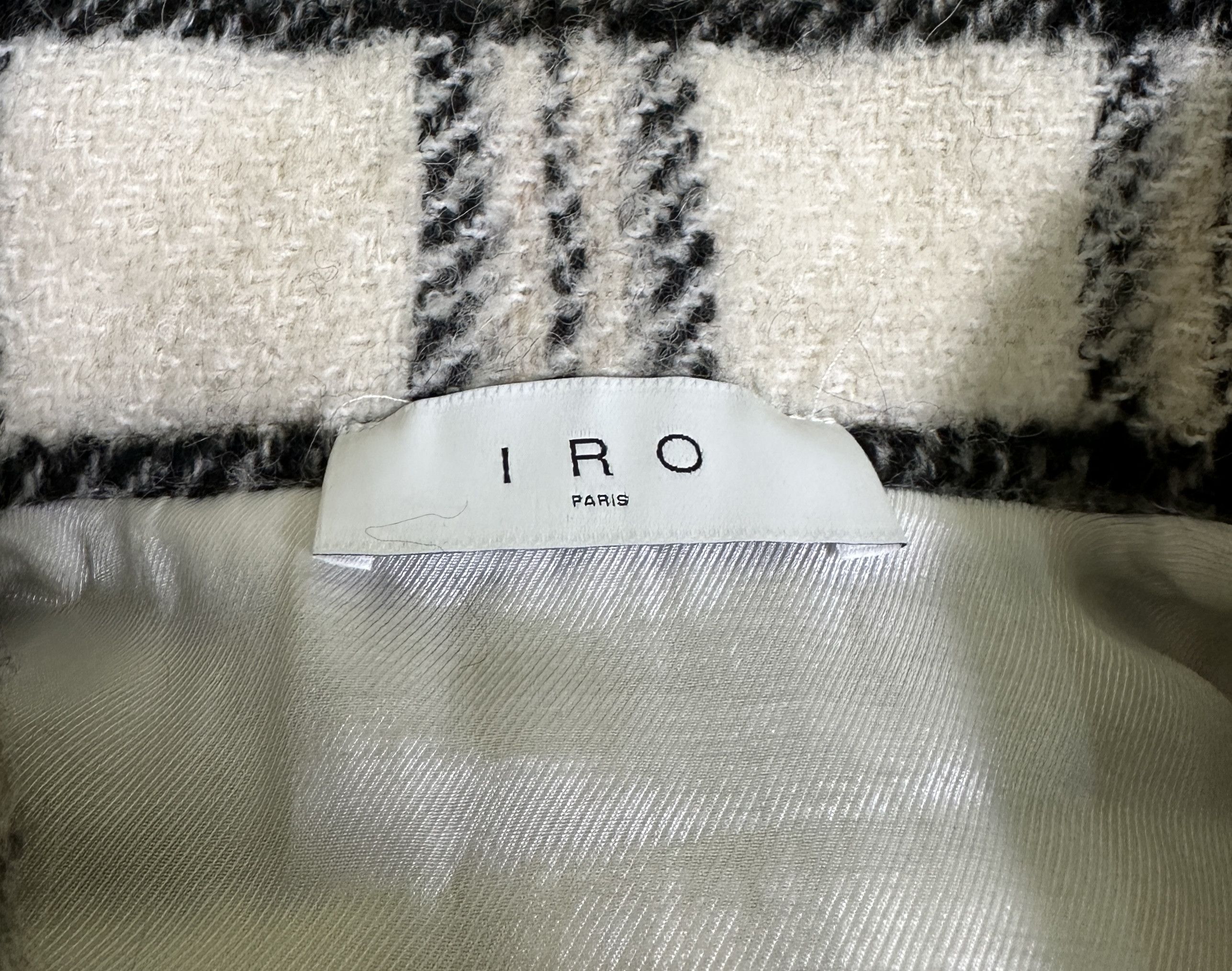 Iro Beige Checked wool-blend sweatshirt jacket Size S / US 4 / IT 40 - 8 Thumbnail