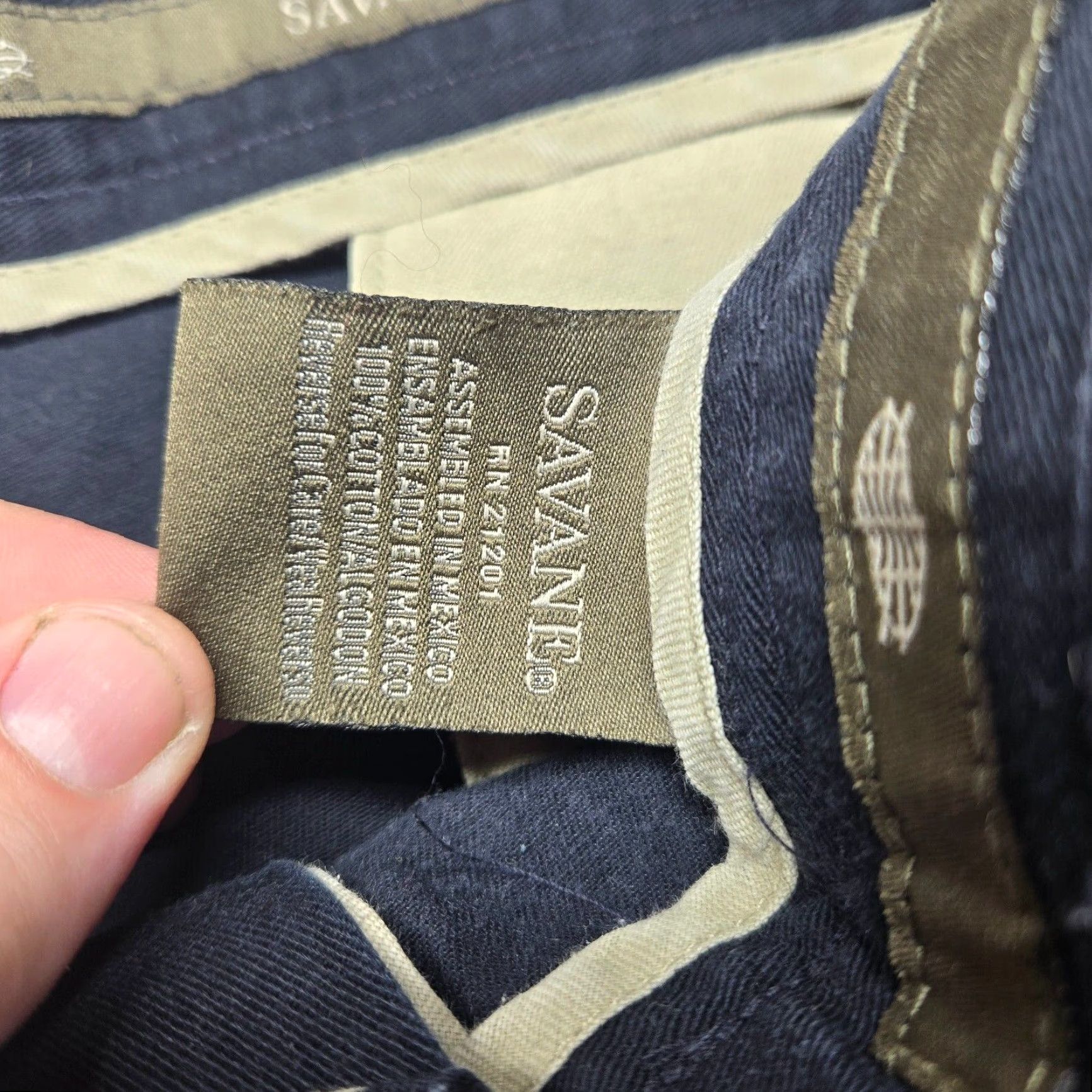 Savane Savane Pants Dress Pants Men 38x30 Navy Blue 100% Cotton Regular Winter Summer Spring Fall Pockets Zipper Front Flat Front Hook & Eye Men Size US 38 / EU 54 - 3 Thumbnail