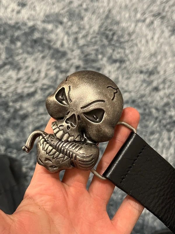 Affliction Skull Belt Leather Swag Size 36 - 13 Thumbnail