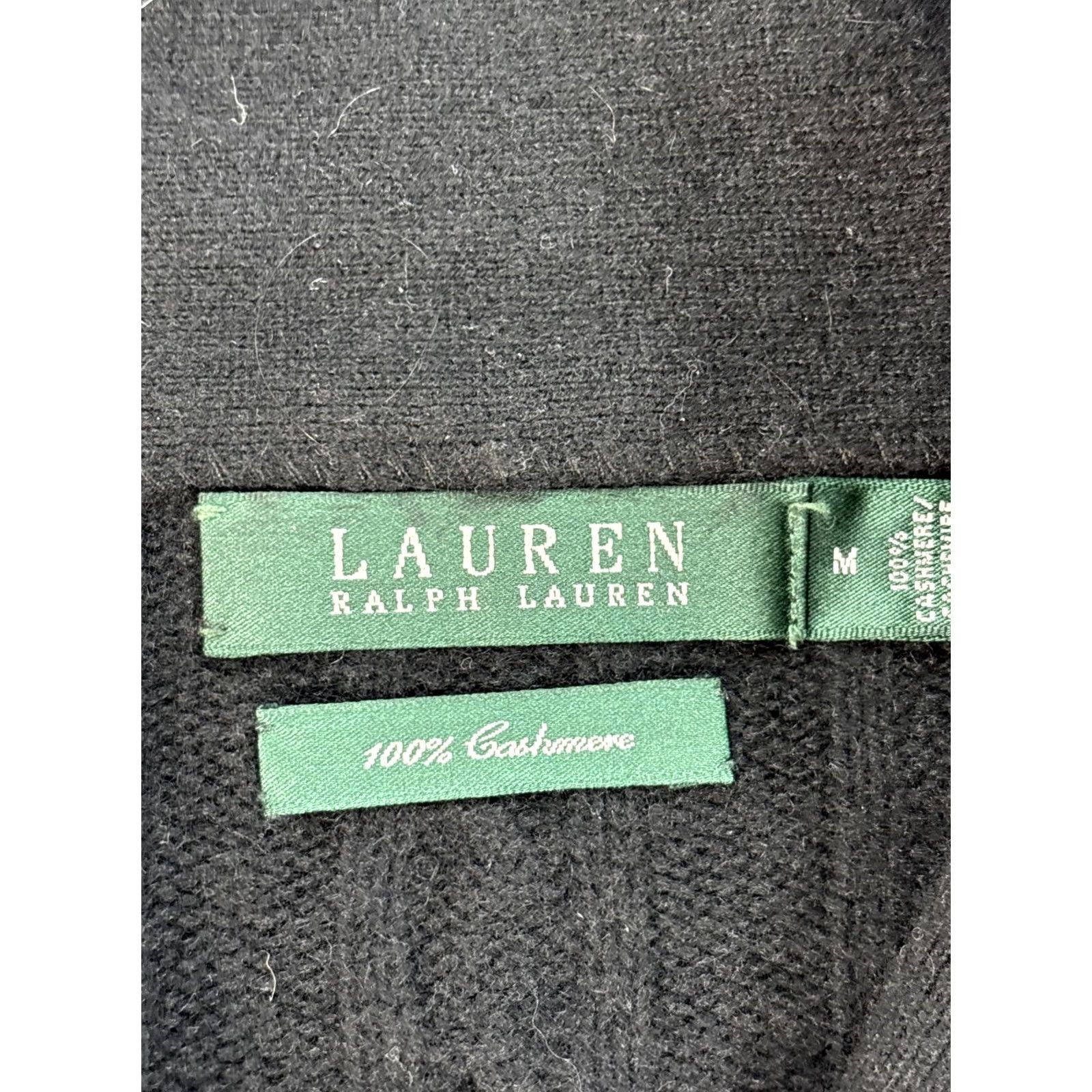 Ralph Lauren Lauren Ralph Lauren Sweater Women S Black Cashmere Shawl Neck Cable Knit Pullover Lightweight Breathable Regular Knit Size S / US 4 / IT 40 - 4 Thumbnail
