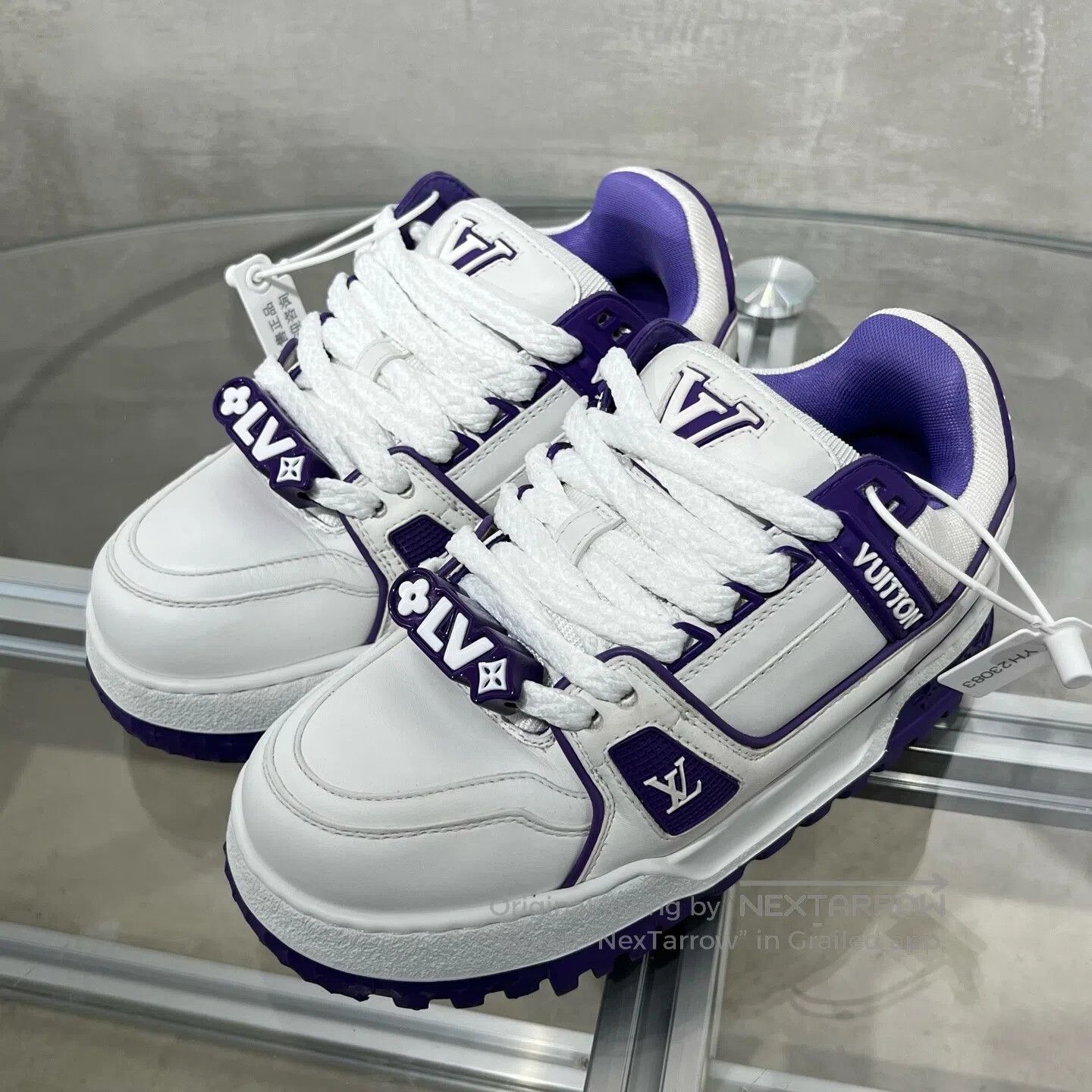 Louis Vuitton Louis Vuitton trainer White Purple Fat Ding shoes Size US 4.5 / IT 34.5 - 1 Thumbnail