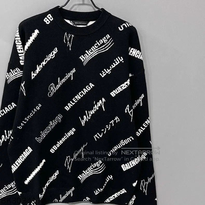 Balenciaga Balenciaga Multi-Element Bullet Screen Full Print Knit Swe Size US XS / EU 42 / 0 - 1 Thumbnail