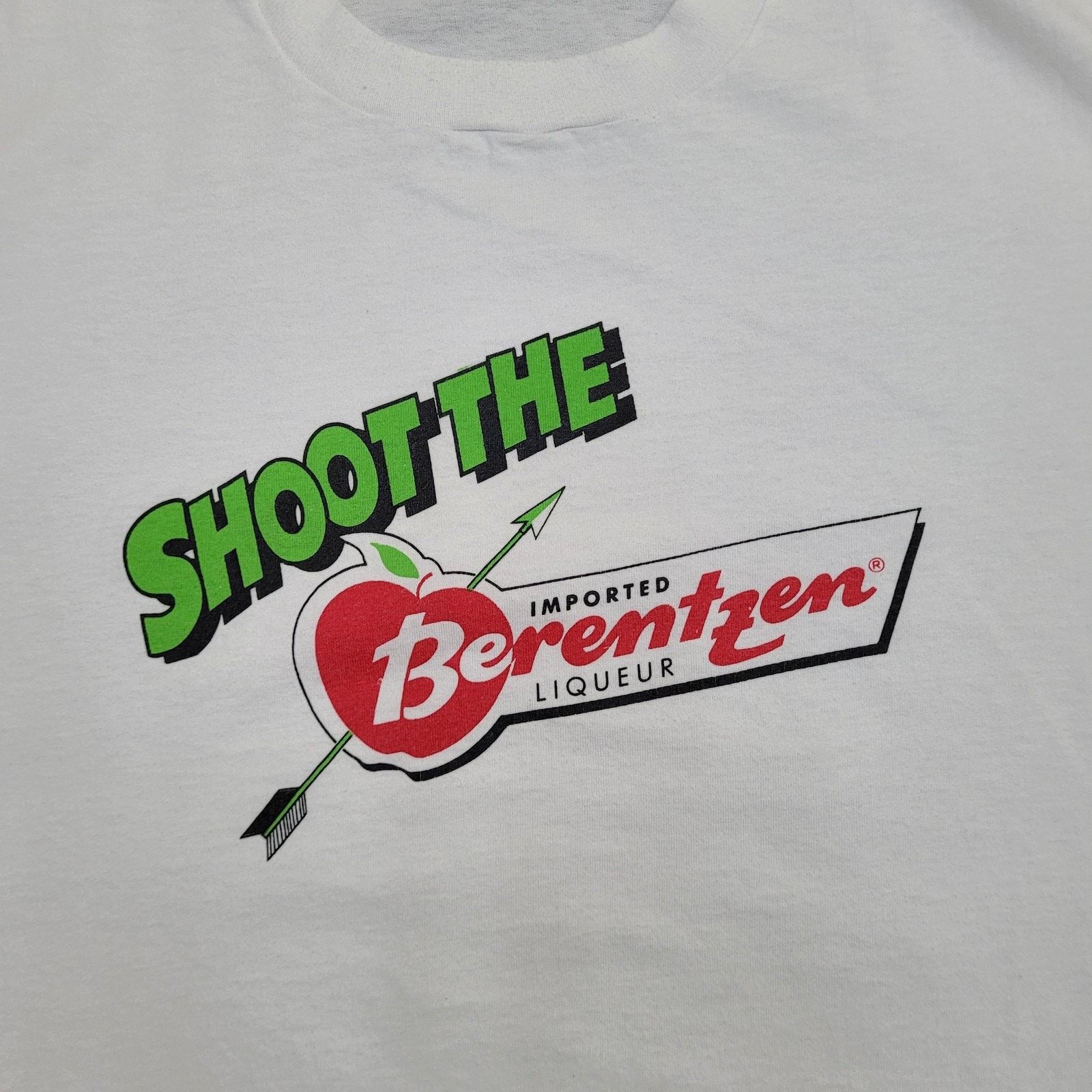 Vintage VTG Shoot The Berentzen Apple Liqueur Shirt M/L 21x27 USA Size US L / EU 52-54 / 3 - 3 Thumbnail