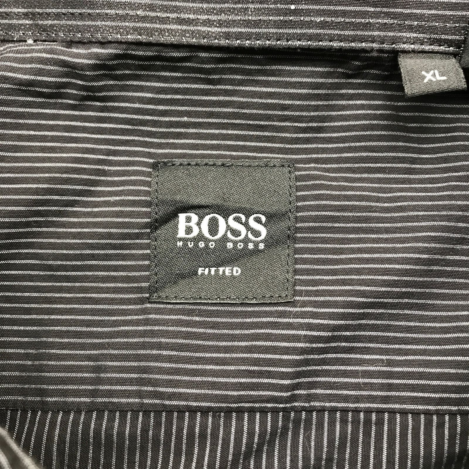 Hugo Boss Boss Hugo Boss Button Up Dress Shirt Men XL Pinstripe Black Size US XL / EU 56 / 4 - 4 Thumbnail