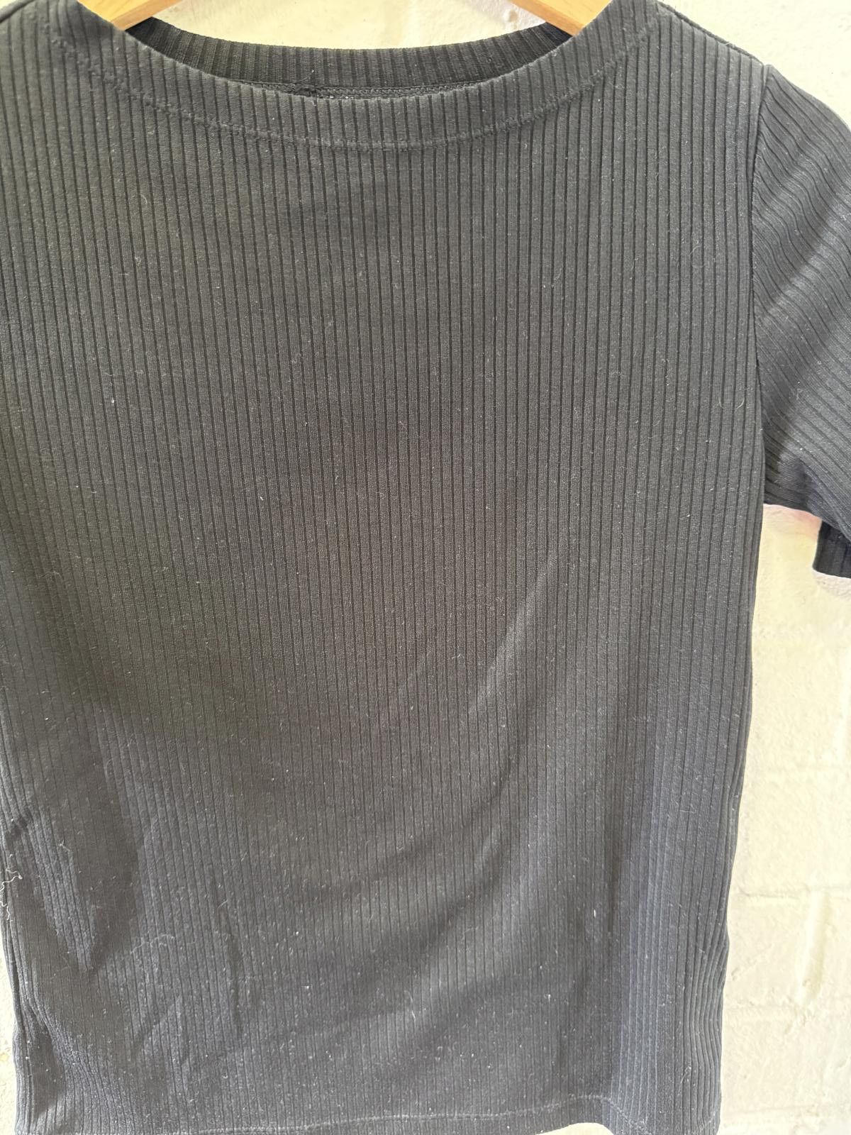 Designer Chic Black Ribbed Top - Size S Size S / US 4 / IT 40 - 5 Thumbnail