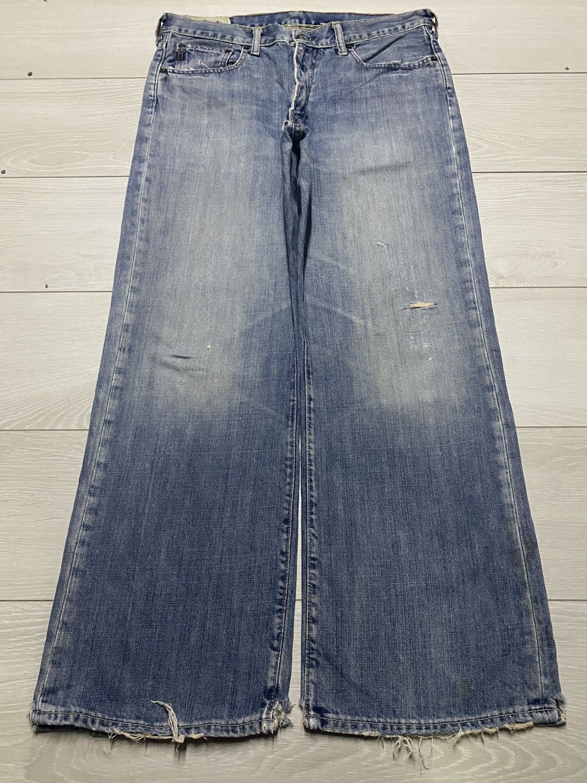 Abercrombie & Fitch Vintage Ambercrombie & Fitch 00257 Baggy Wide Leg Jeans Size US 35 - 1 Thumbnail