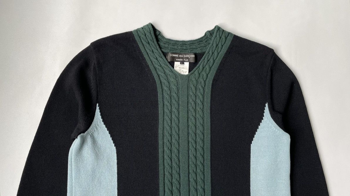 Comme des Garcons A/W 2000 Cable Knit Panelled Sweater Size US M / EU 48-50 / 2 - 2 Thumbnail