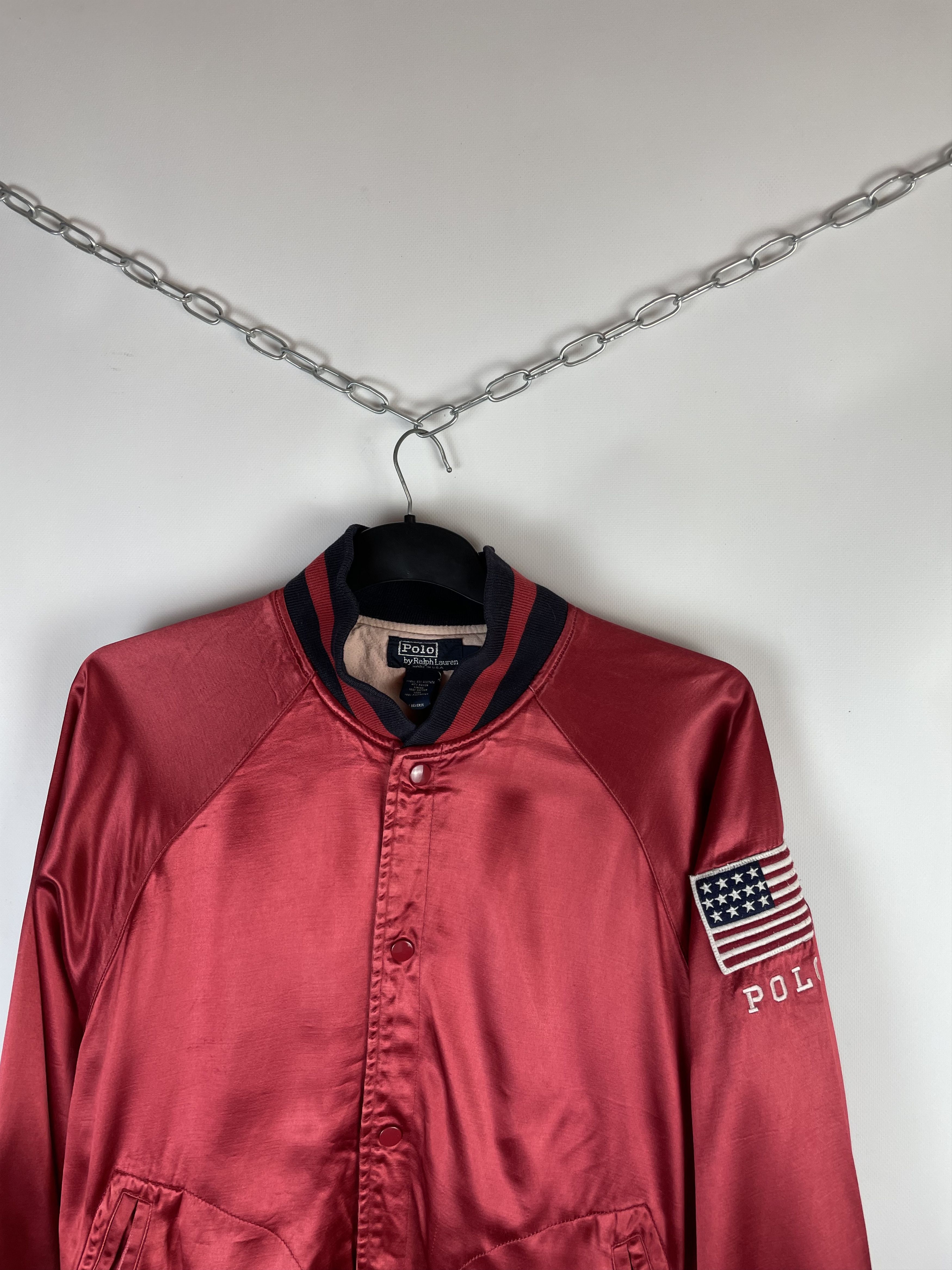 Polo Ralph Lauren Rare Vintage Polo Ralph Lauren Satin Jacket USA 80s Size US L / EU 52-54 / 3 - 3 Thumbnail