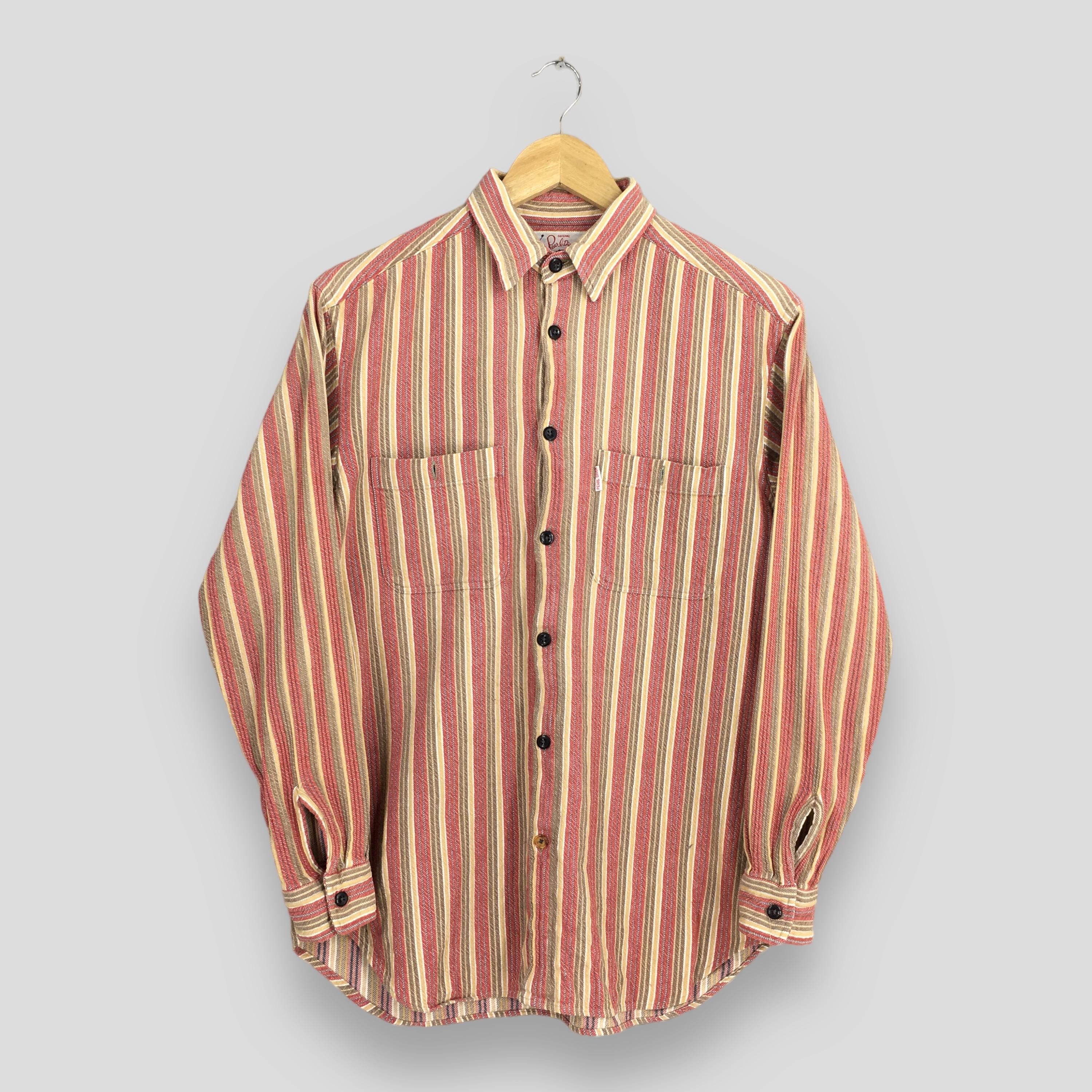 Flannel × Vintage Vintage 80s Pear Diver Vertical Stripes Flannel Shirt Medium Size US M / EU 48-50 / 2 - 1 Thumbnail
