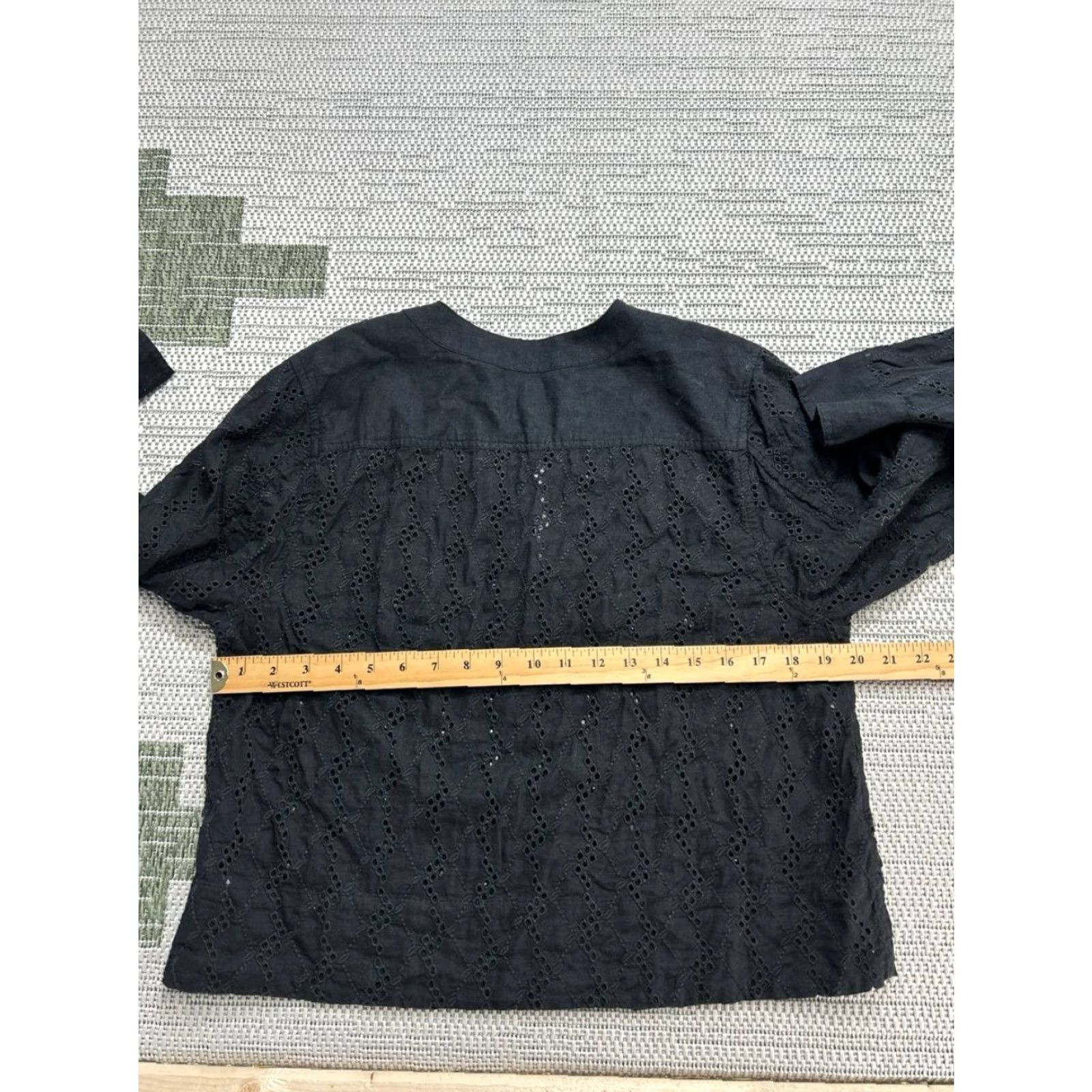 Madewell Madewell Shirt Womens Small Black Linen Blend Henley Size S / US 4 / IT 40 - 5 Thumbnail