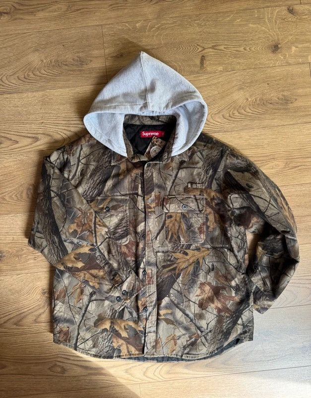 【美品】Supreme Quilted Hooded Flannel Shirt fa1cbb9aebdad87dc96ca33c39b036