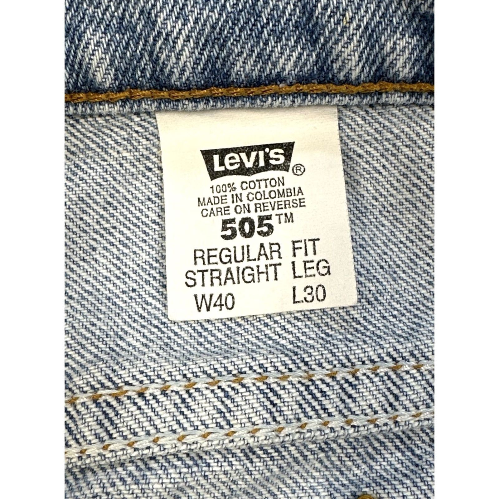 Levi's VINTAGE Levi's Jeans 505 Regular 40x30 Denim Orange Tab Mens Straight 5-Pocket Classic Levi's 505 100% Cotton Orange Tab Logo Vintage Jeans Men Size US 40 / EU 56 - 4 Thumbnail