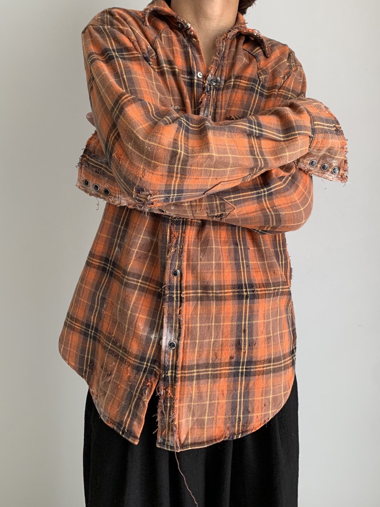 Vintage Sun Faded Vintage Flannel Shirt Distressed Grunge Size US M / EU 48-50 / 2 - 2 Thumbnail