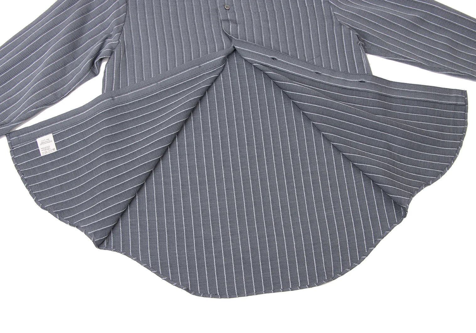 Armani Collezioni Rayon Cotton Stripe Shirt in Gray, Size L Size US XXS / EU 40 - 12 Thumbnail
