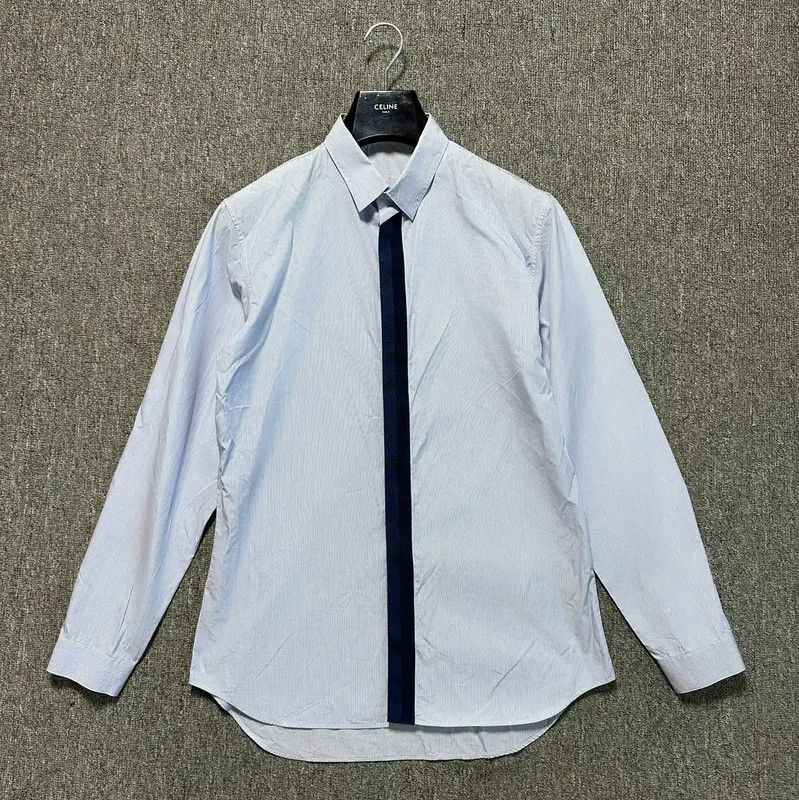 Dior Dior Men's Long Sleeve Shirt in Light Blue 0089 Size US XL / EU 56 / 4 - 1 Thumbnail