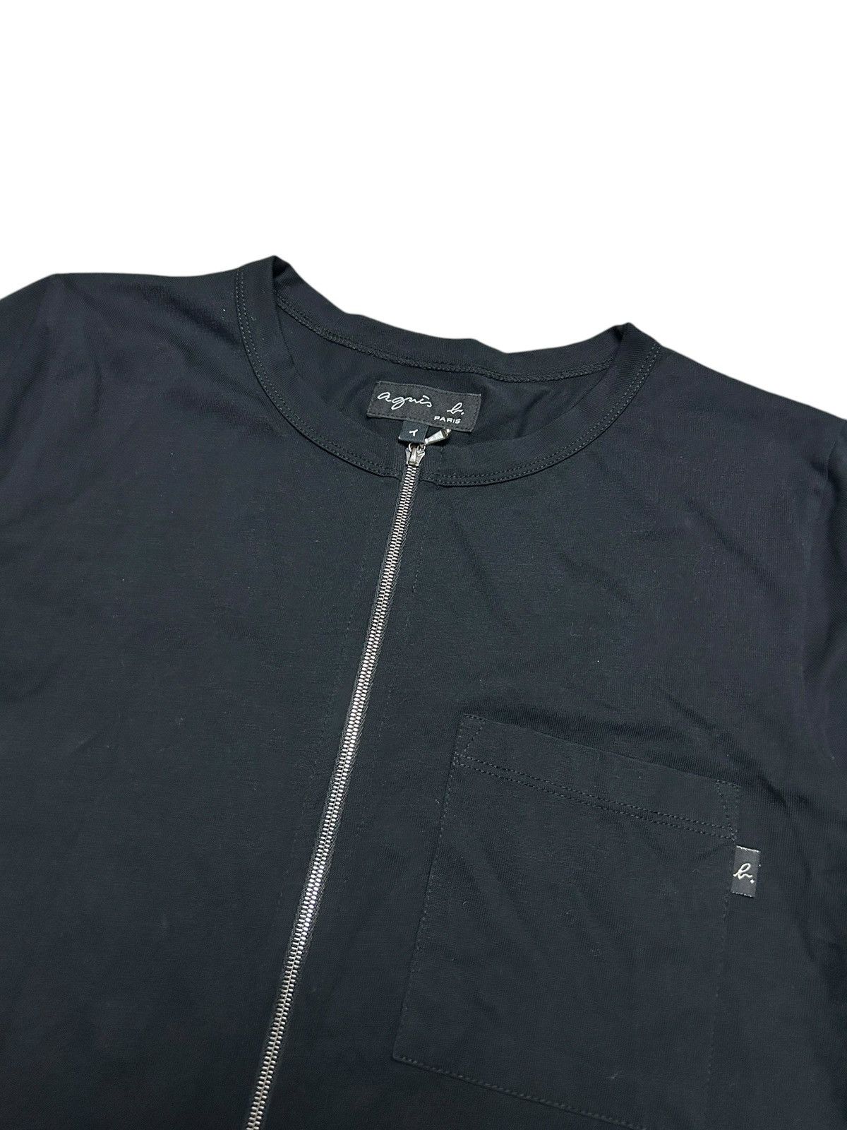 agnes b. Vintage Zip T-shirt Size S / US 4 / IT 40 - 2 Thumbnail