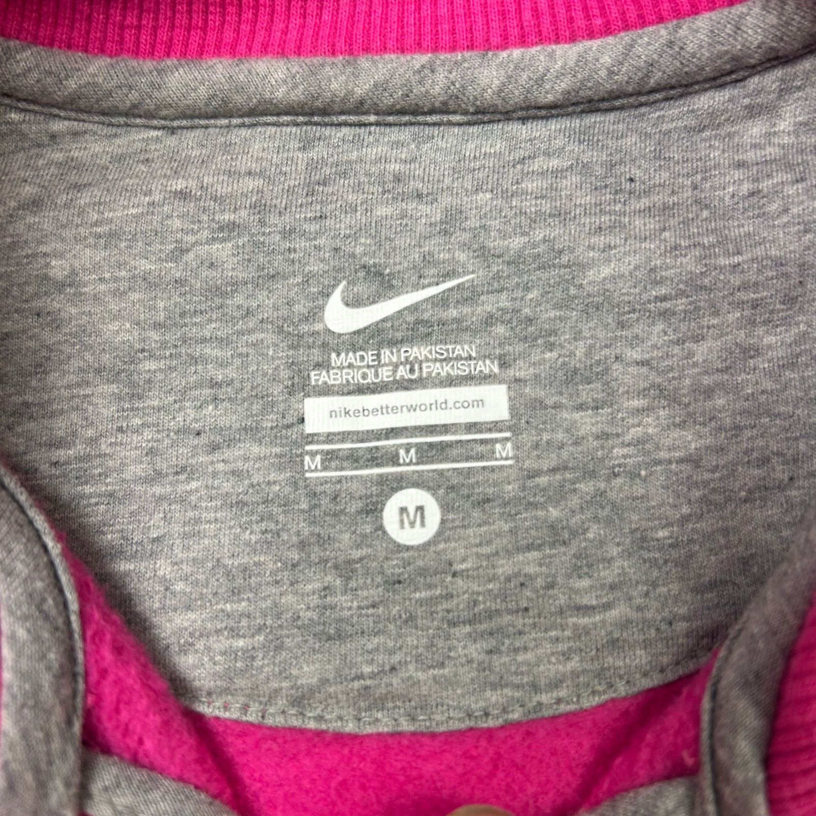 Nike × Vintage Vintage Nike Sweatshirt Women's Medium Pink Spell-Out Jacket Size M / US 6-8 / IT 42-44 - 4 Thumbnail