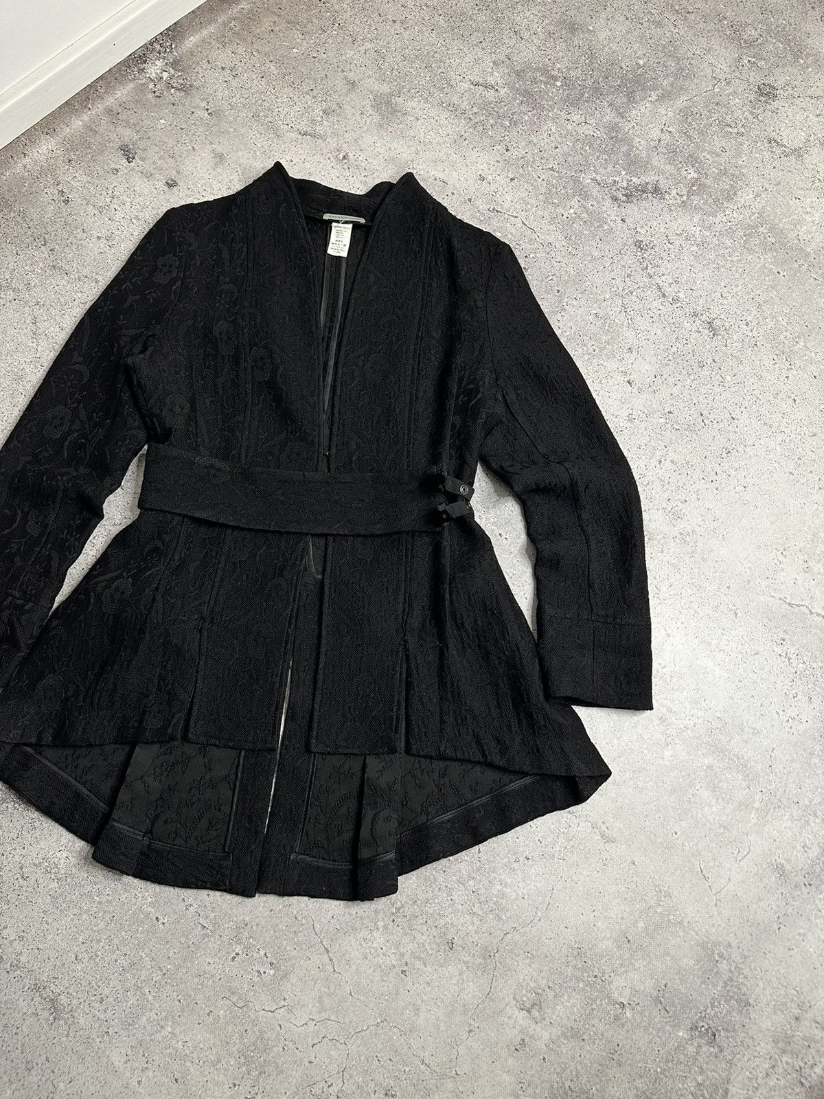 Sarah Pacini Sarah Pacini Wool Avant-Garde Asymmetrical jacket with belt Size XS / US 0-2 / IT 36-38 - 2 Thumbnail