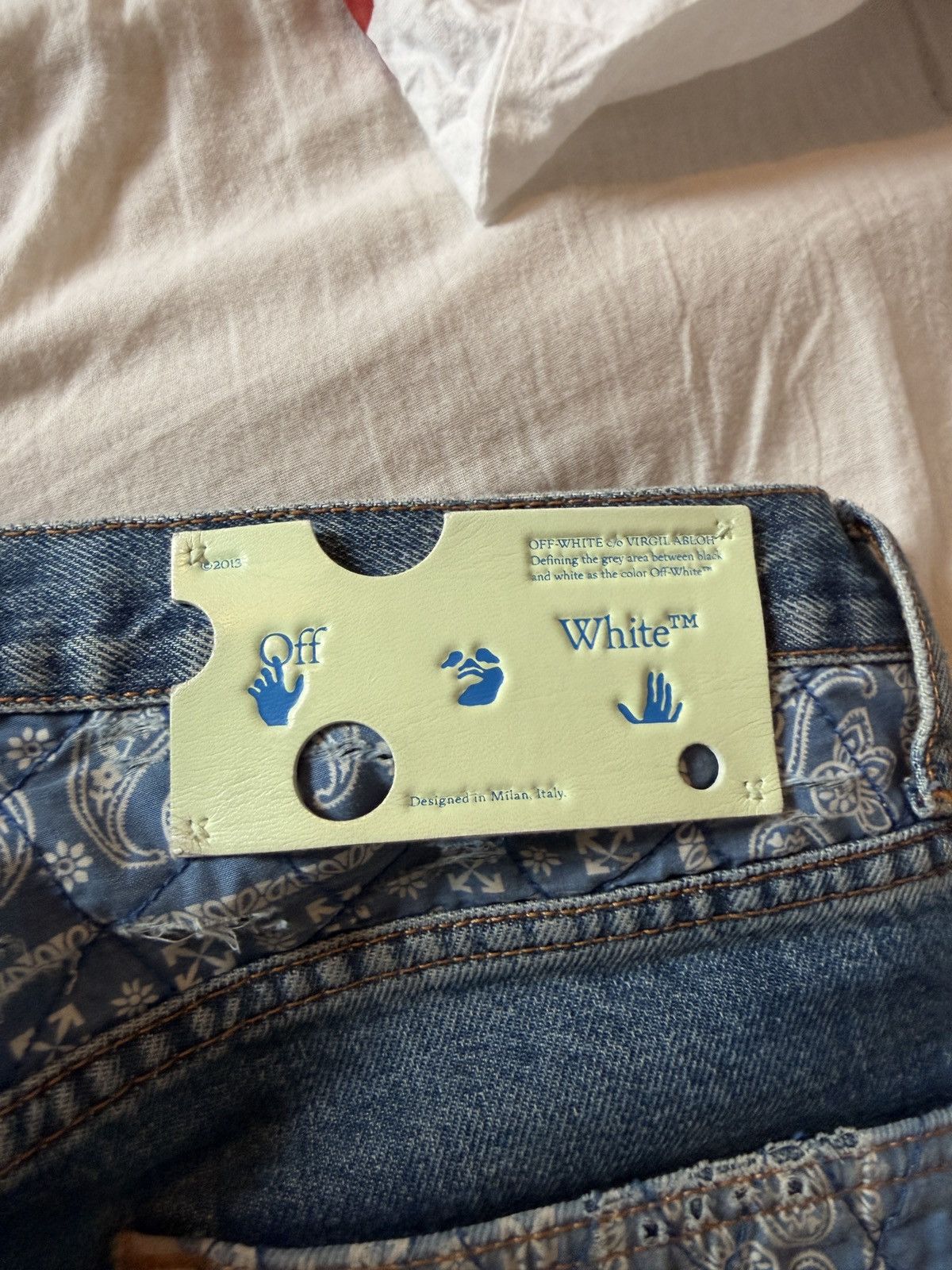 Off-White Off-White Blue Bandana Denim Jeans Size US 33 - 7 Thumbnail