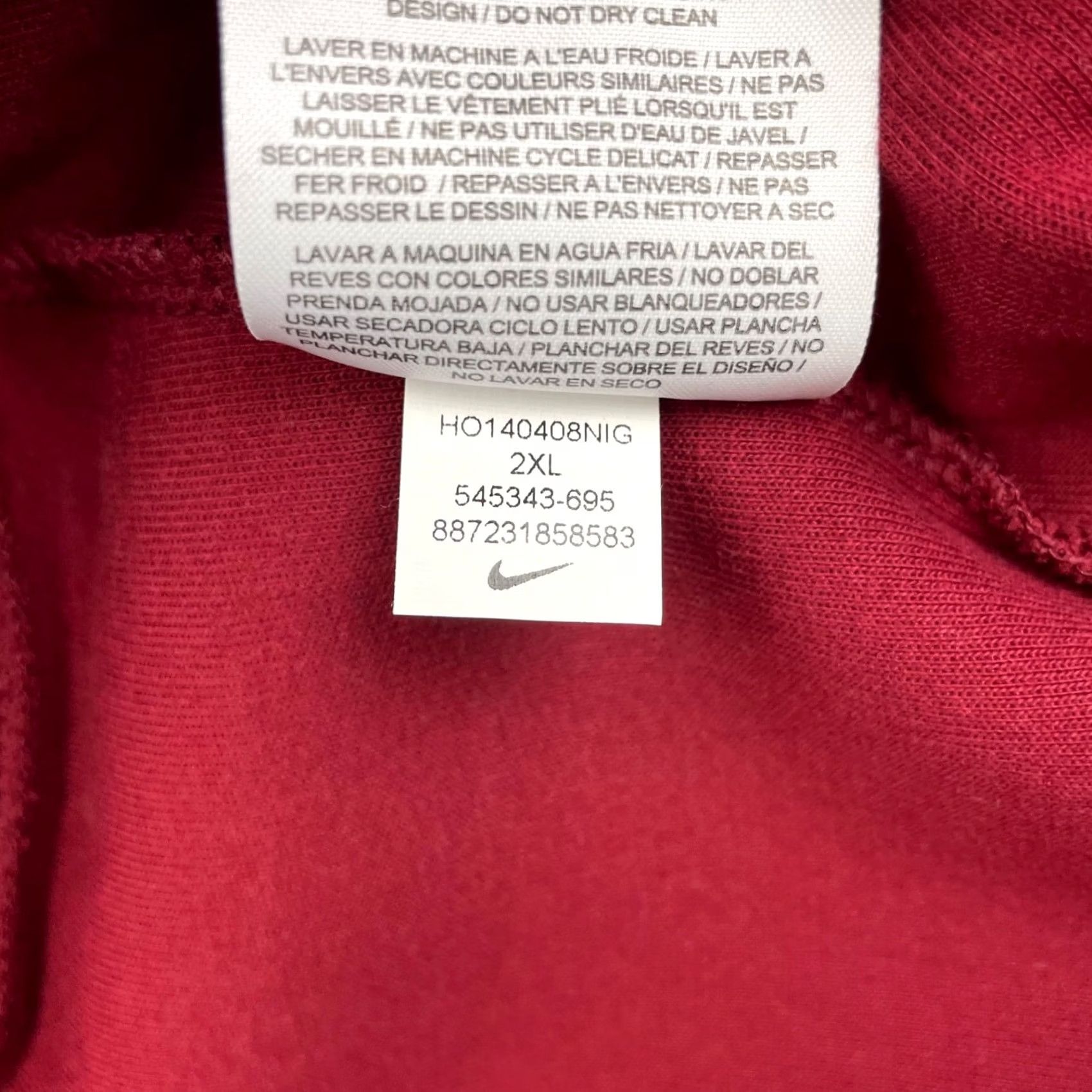 Nike Nike Men's Jogger Pants Red 2XL Drawstring Stretch Waist Tech Size US 39 - 6 Thumbnail