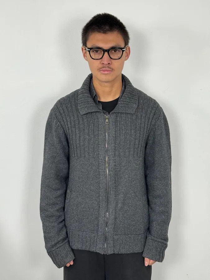 Dolce & Gabbana 2000s Dolce & Gabbana Grey Wool Minimalist Zip-up Sweater Size US L / EU 52-54 / 3 - 2 Thumbnail