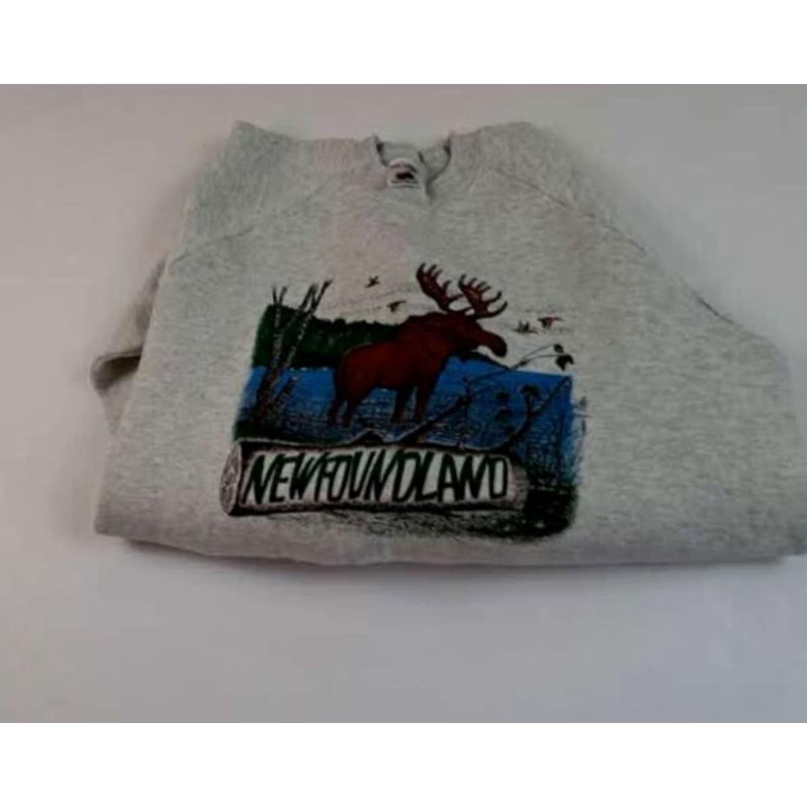 Fruit Of The Loom VINTAGE Newfoundland Outdoor Moose Print Sweatshirt XL Gray Fruit of the Loom Men Sweatshirt Size US XL / EU 56 / 4 - 7 Thumbnail