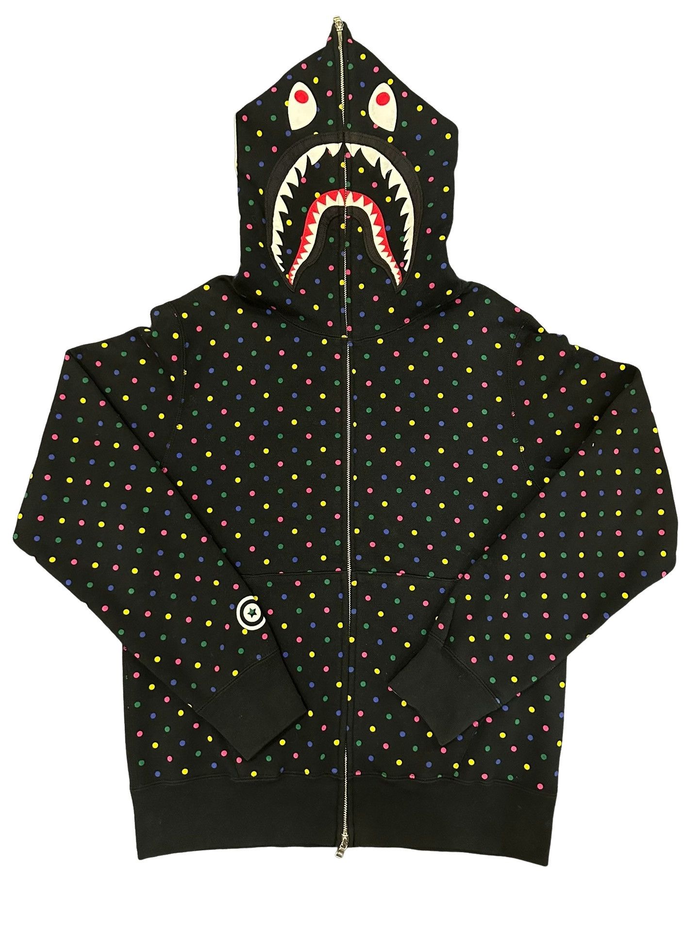 Bape BAPE Polka Dot Shark Hoodie Size L Size US L / EU 52-54 / 3 - 1 Thumbnail